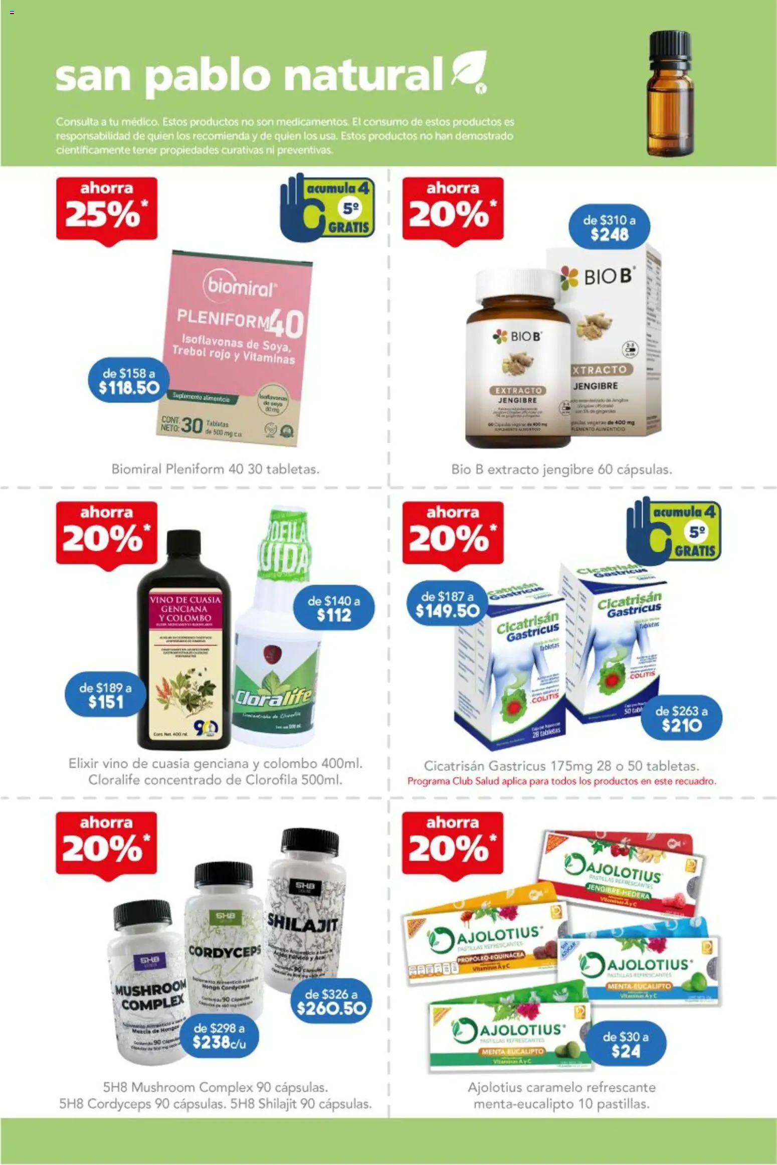 Nuevas ofertas de Farmacia San Pablo válidas en toda la República Mexicana desde el 23.11.2025. ¡Encuentra las mejores ofertas en Farmacia San Pablo catálogo! | Página: 9 | Productos: Hongos, Vitaminas, Vino
