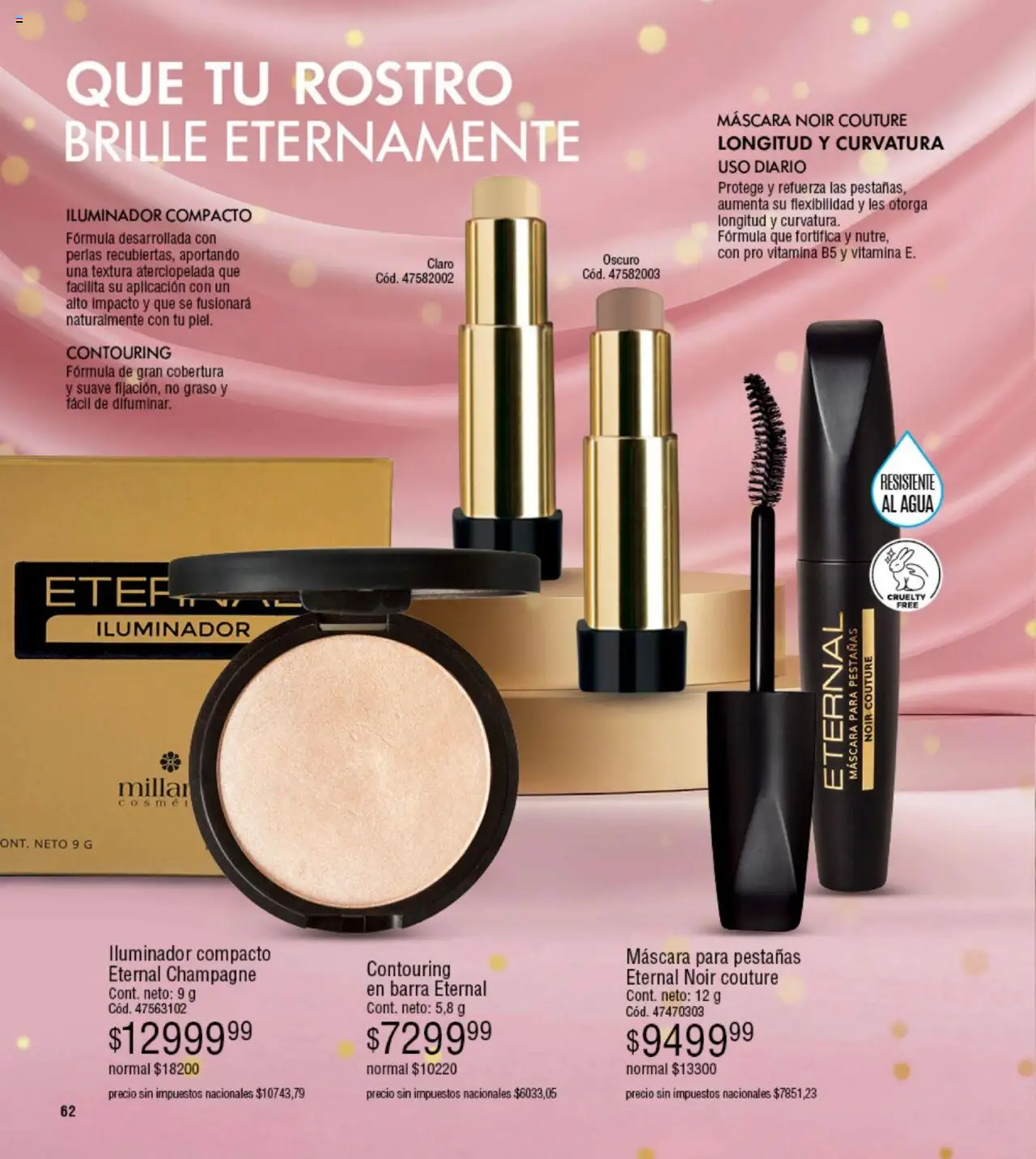 Millanel - Catálogo │ válido desde el 20.10.2025 | Página: 62 | Productos: Iluminador, Máscara, Champagne, Agua