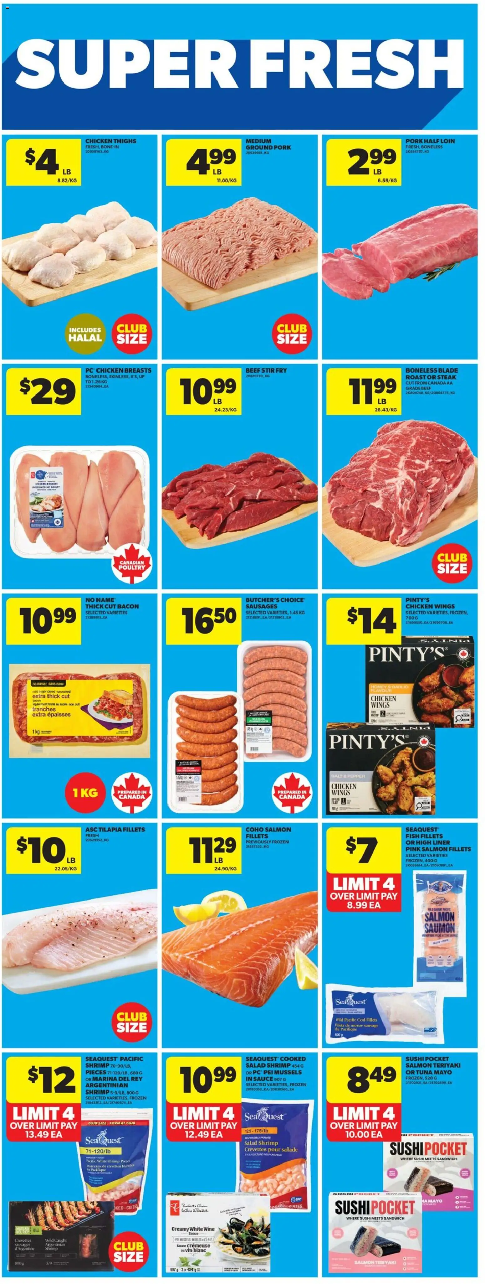 Real Canadian Superstore flyer valid from 19.03.2026 | Page: 24 | Products: Fish, Chicken wings, Chicken breasts, Chicken