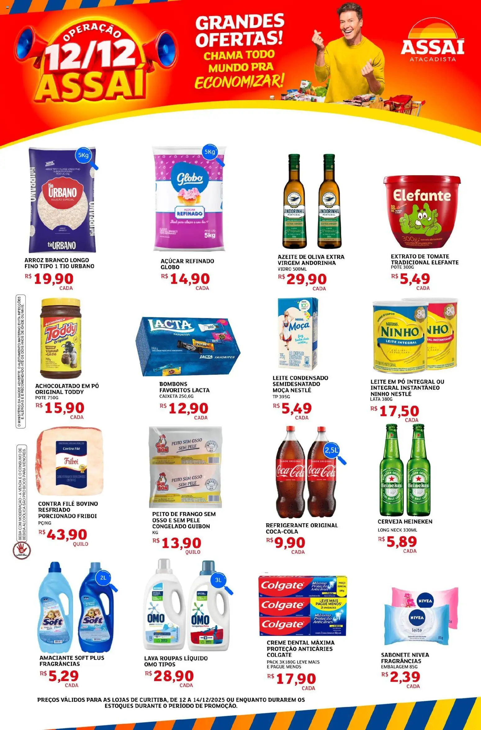 Assaí Atacadista Folheto - válido de 12.12.2025 | Página: 1 | Produtos: Achocolatado, Cálcio, Copos, Creme dental