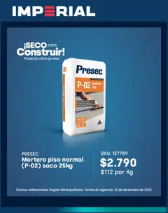 Imperial ofertas  válido desde el 25.11.2025 | Página: 5 | Productos: Mortero