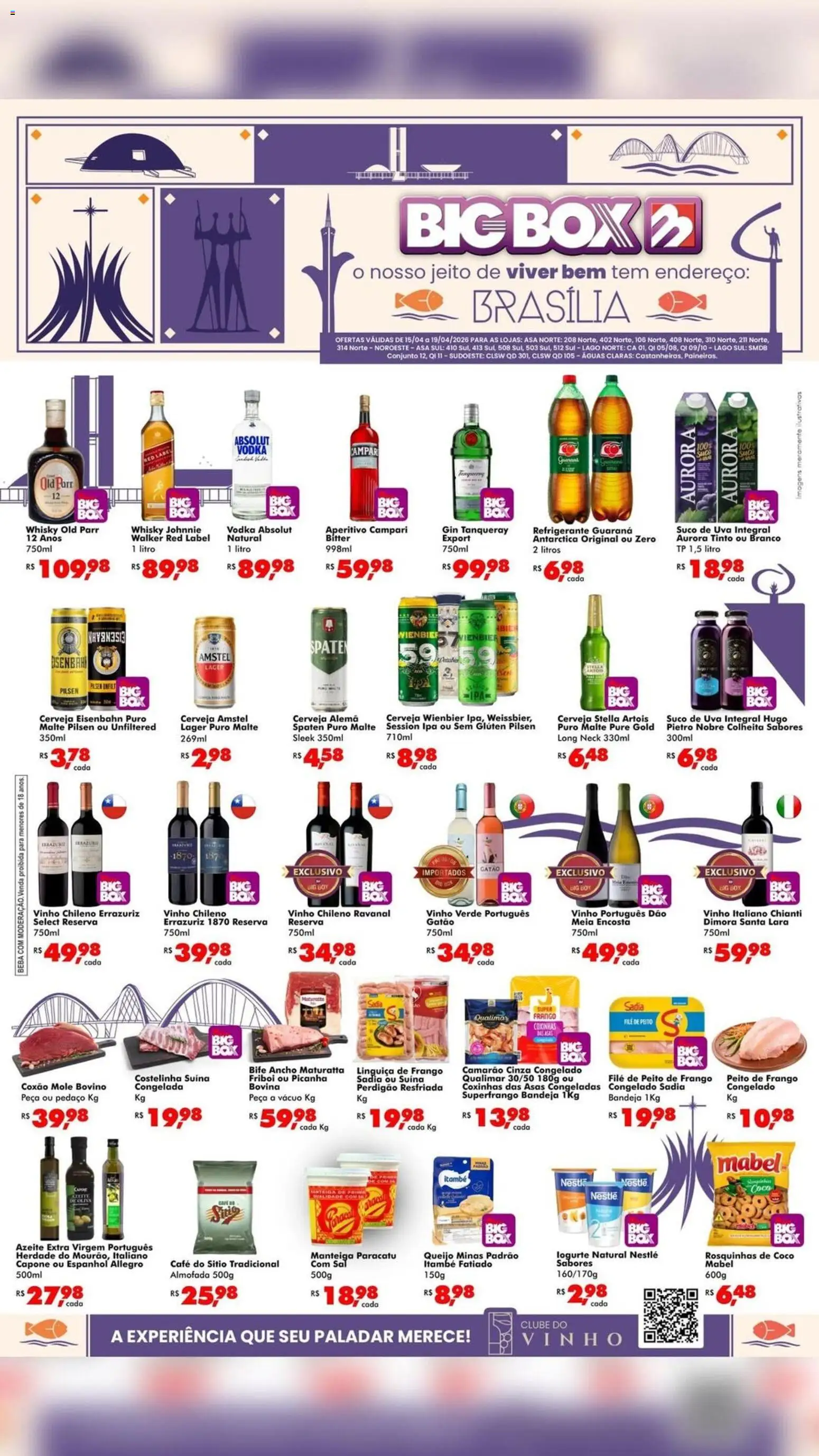 Big Box Folheto - válido de 15.04.2026 | Página: 1 | Produtos: Linguiça, Picanha, Queijo, Peito de frango