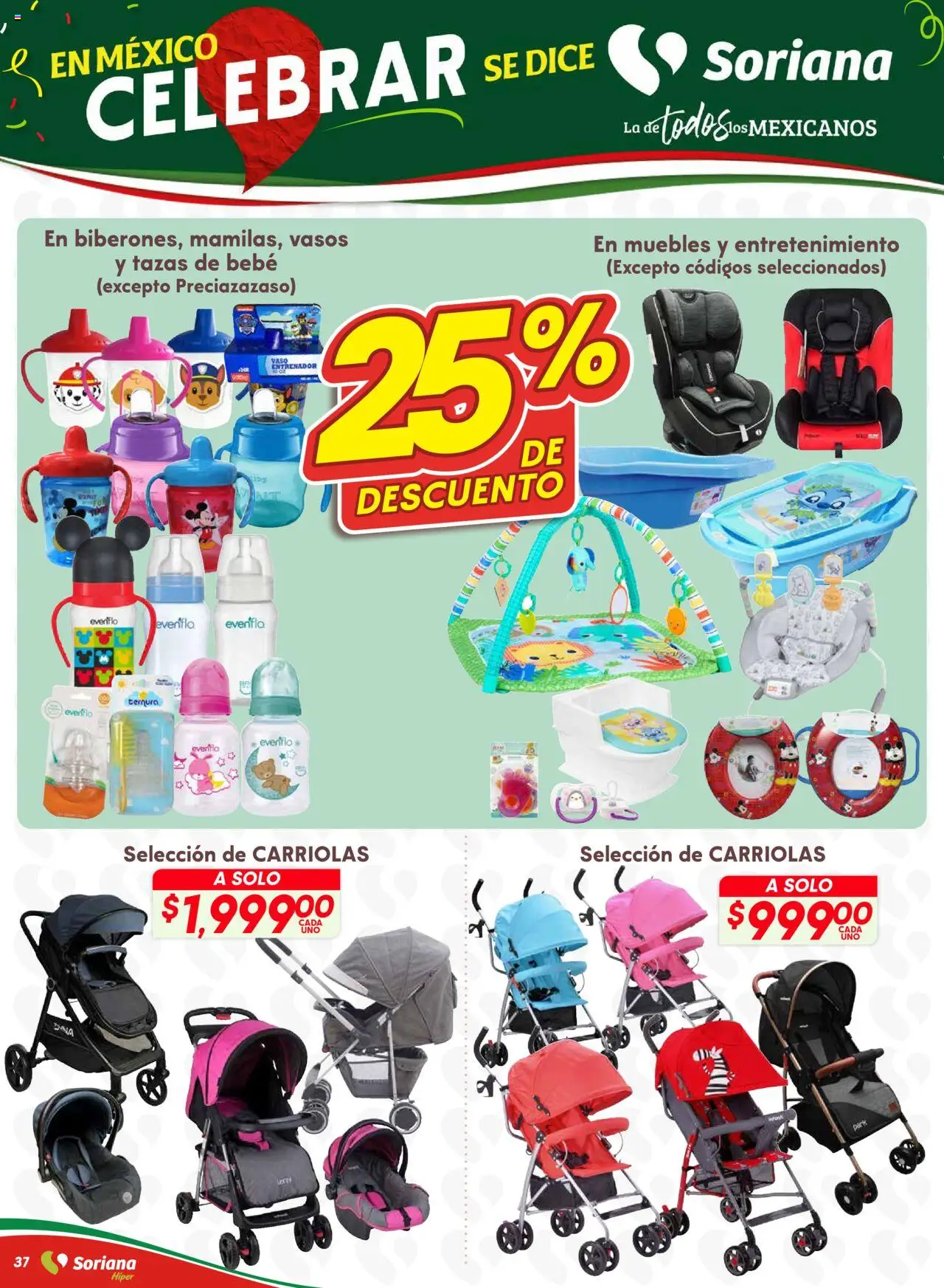 Nuevas ofertas de Soriana válidas en toda la República Mexicana desde el 28.08.2025. ¡Encuentra las mejores ofertas en Soriana - Preciazazaso Híper: Valle de México! | Página: 37 | Productos: Vasos