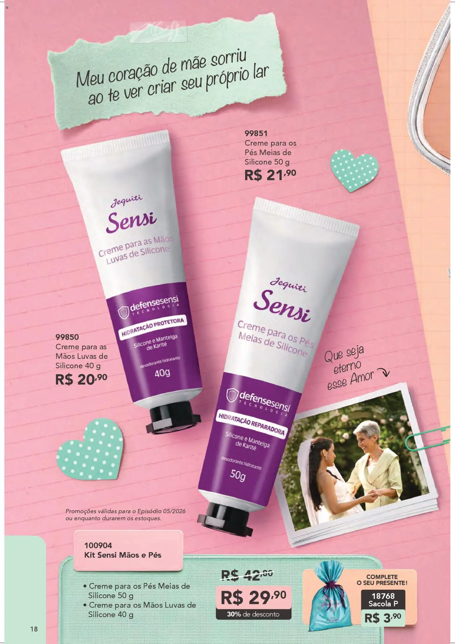 Jequiti Folheto - válido de 28.03.2026 | Página: 18 | Produtos: Desodorante, Manteiga, Creme, Meias