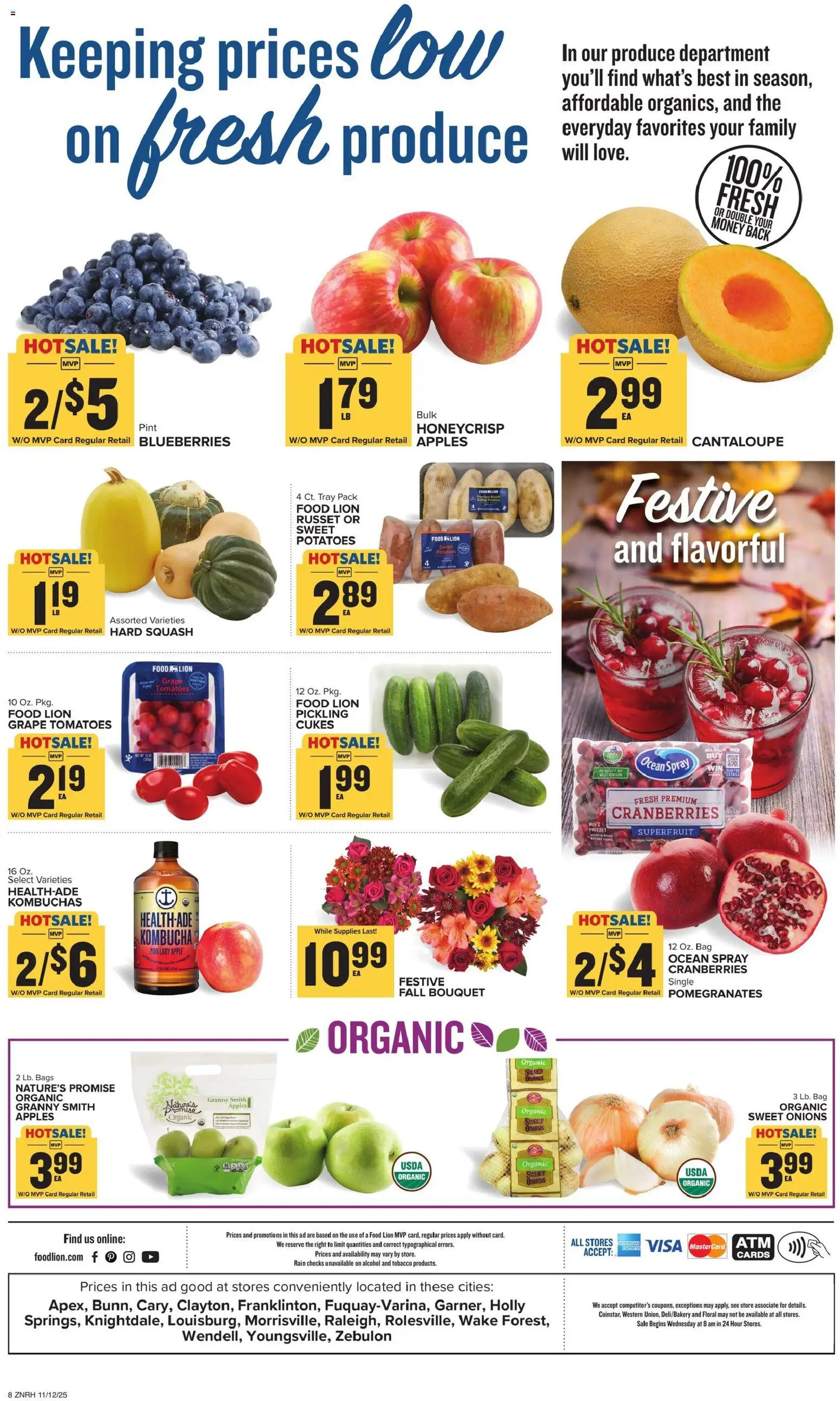 Food Lion Weekly Ad - valid from 12.11.2025 | Page: 14 | Products: Squash, Apples, Potatoes, Blueberries