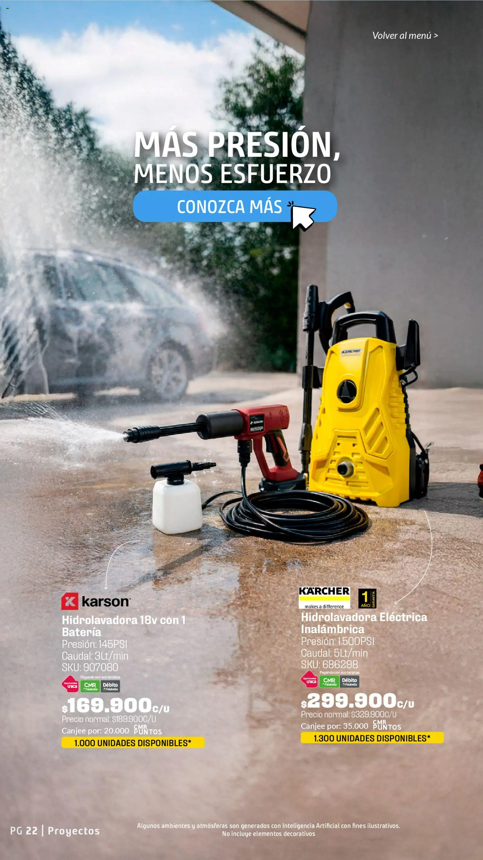 Homecenter revista - valida desde el 26.03.2026 | Página: 22 | Productos: Hidrolavadora, Batería