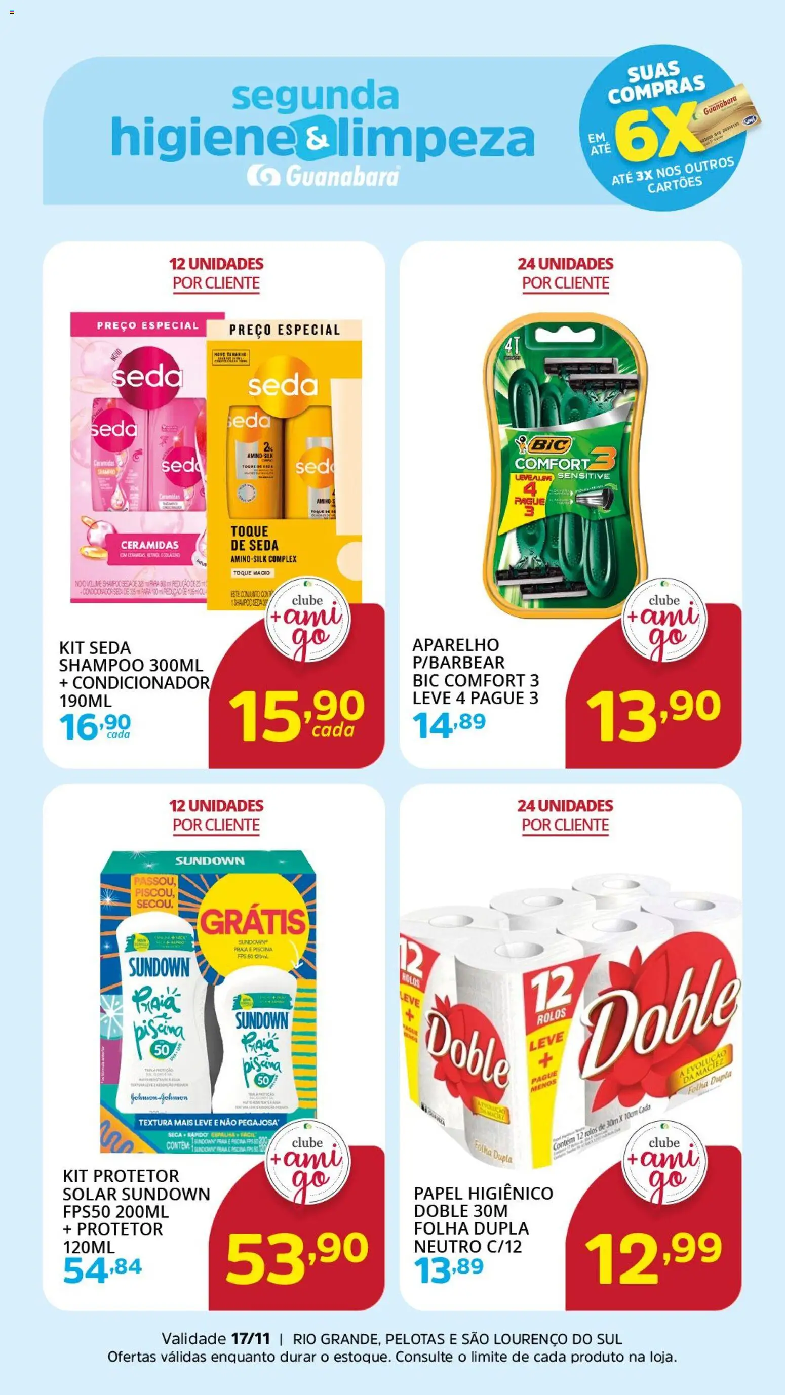 Supermercado Guanabara Folheto - válido de 17.11.2025 | Página: 2 | Produtos: Shampoo, Condicionador, Protetor solar, Papel higiênico