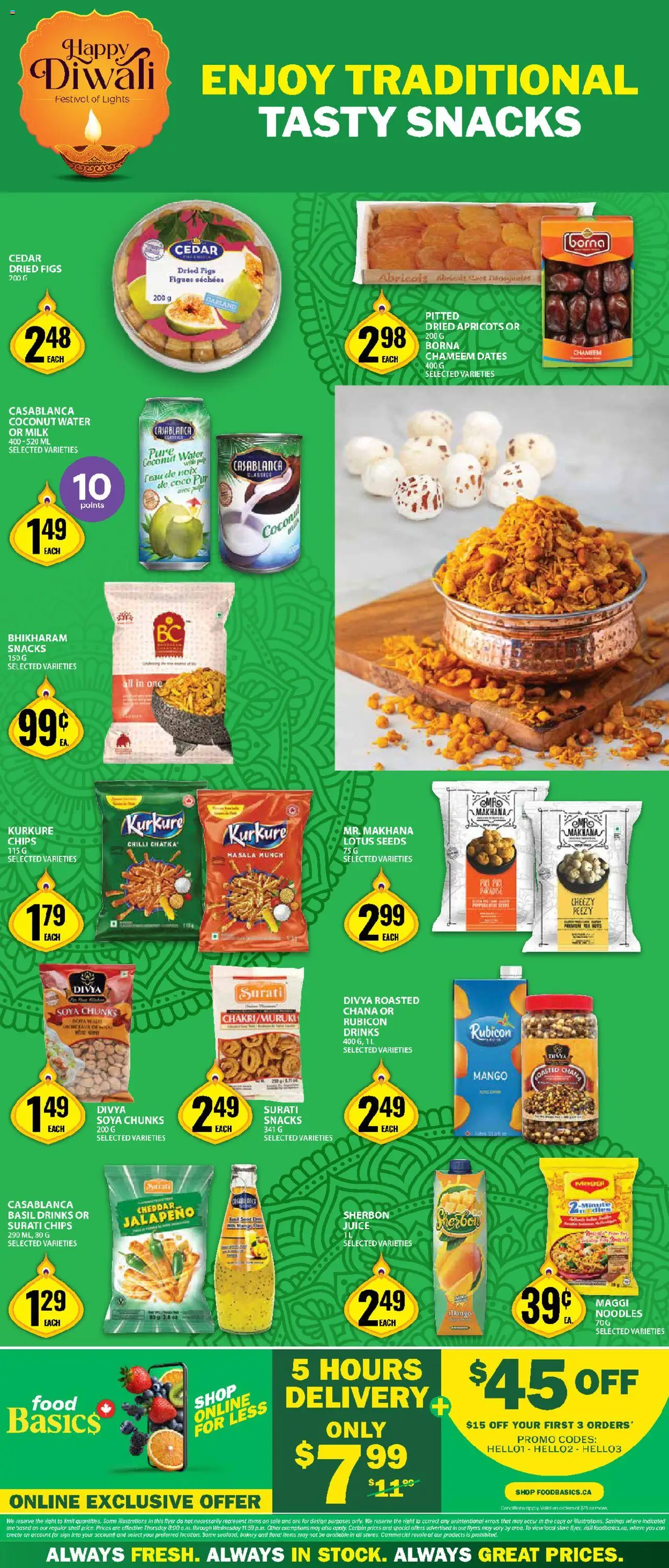 Food Basics flyer valid from 09.10.2025 | Page: 3 | Products: Noodles, Shelf, Milk, Juice