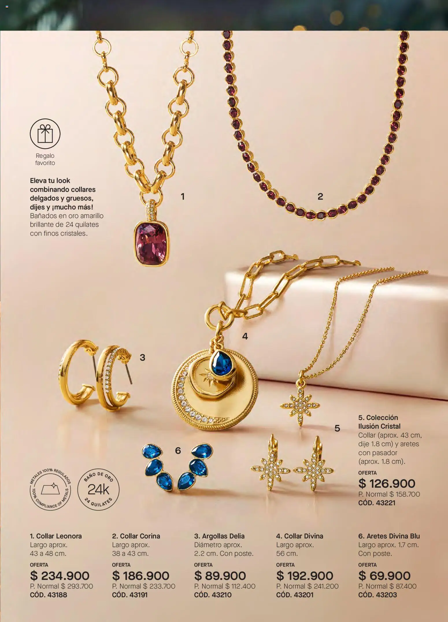 Yanbal revista - valida desde el 08.11.2025 | Página: 35 | Productos: Aretes, Baño, Collar, Collares