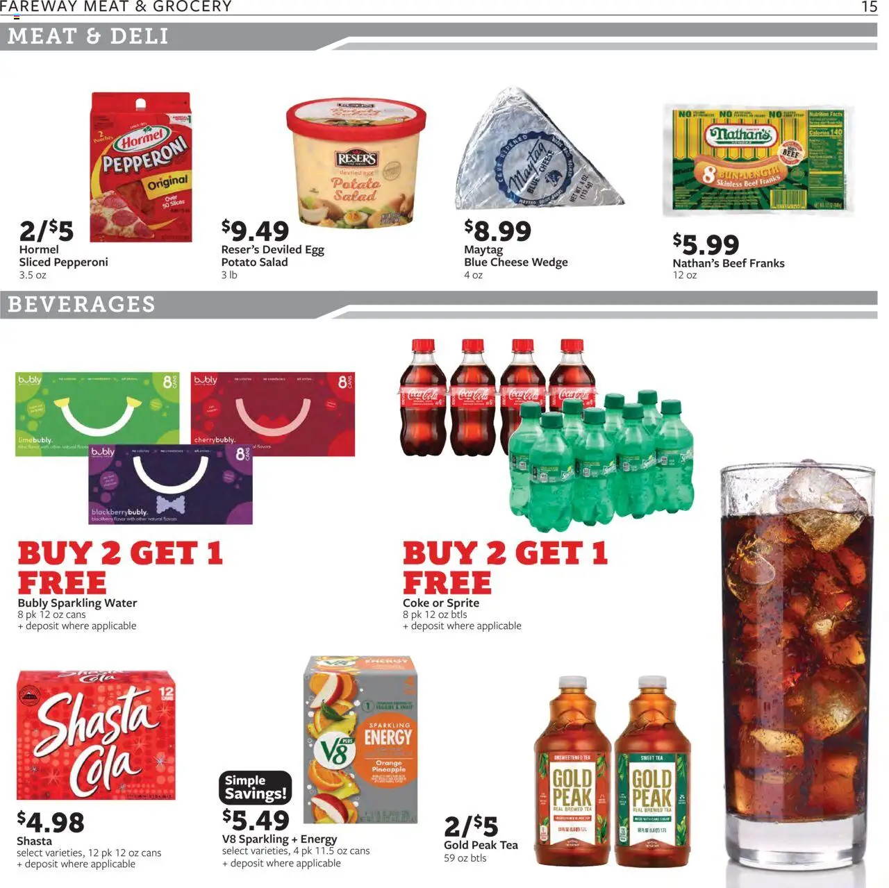 Fareway Weekly Ad - valid from 15.09.2025 | Page: 15 | Products: Cheese, Pineapple, Salad, Water