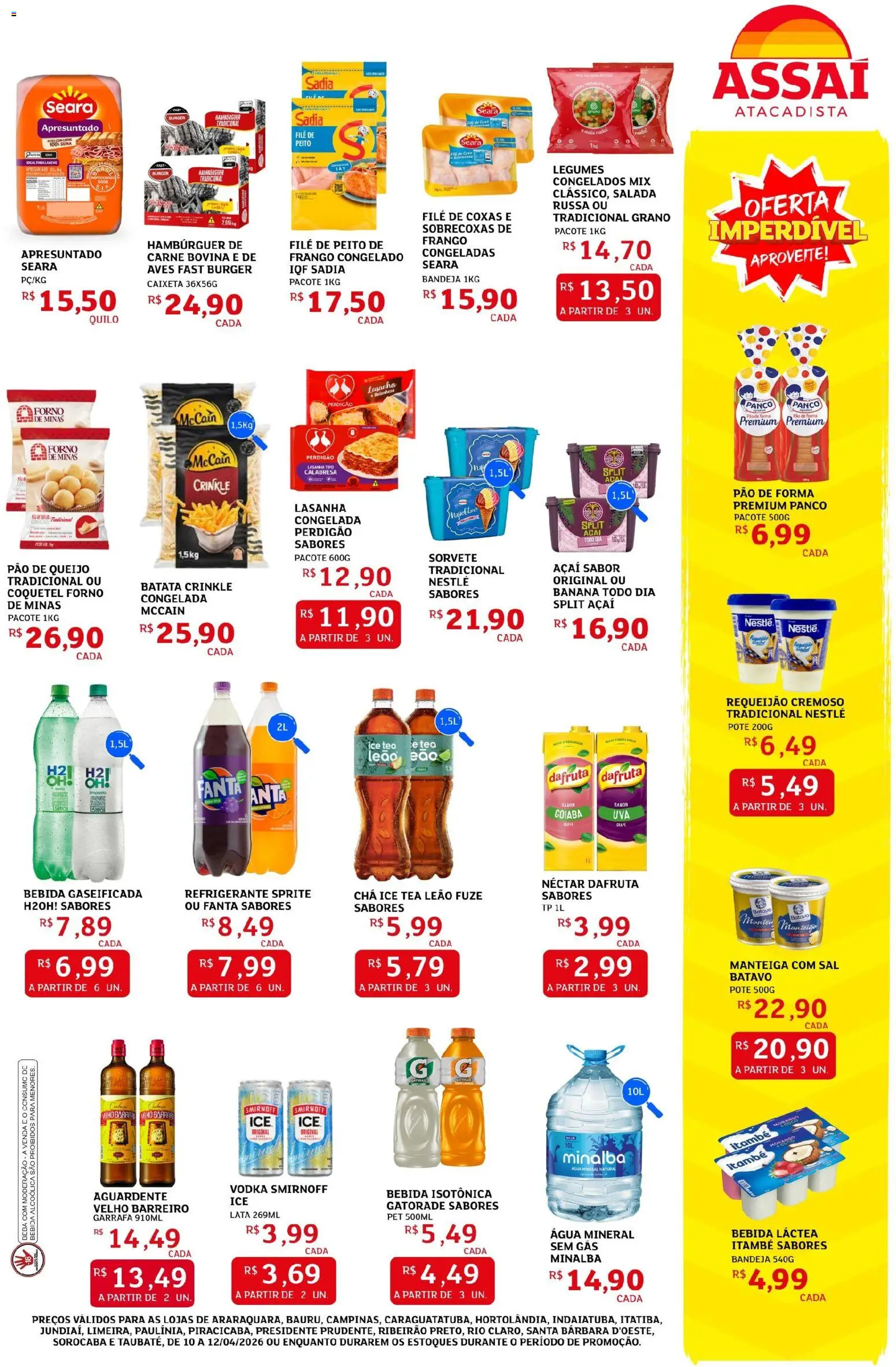 Assaí Atacadista Folheto - válido de 10.04.2026 | Página: 3 | Produtos: Pão, Sorvete, Bandeja, Batata