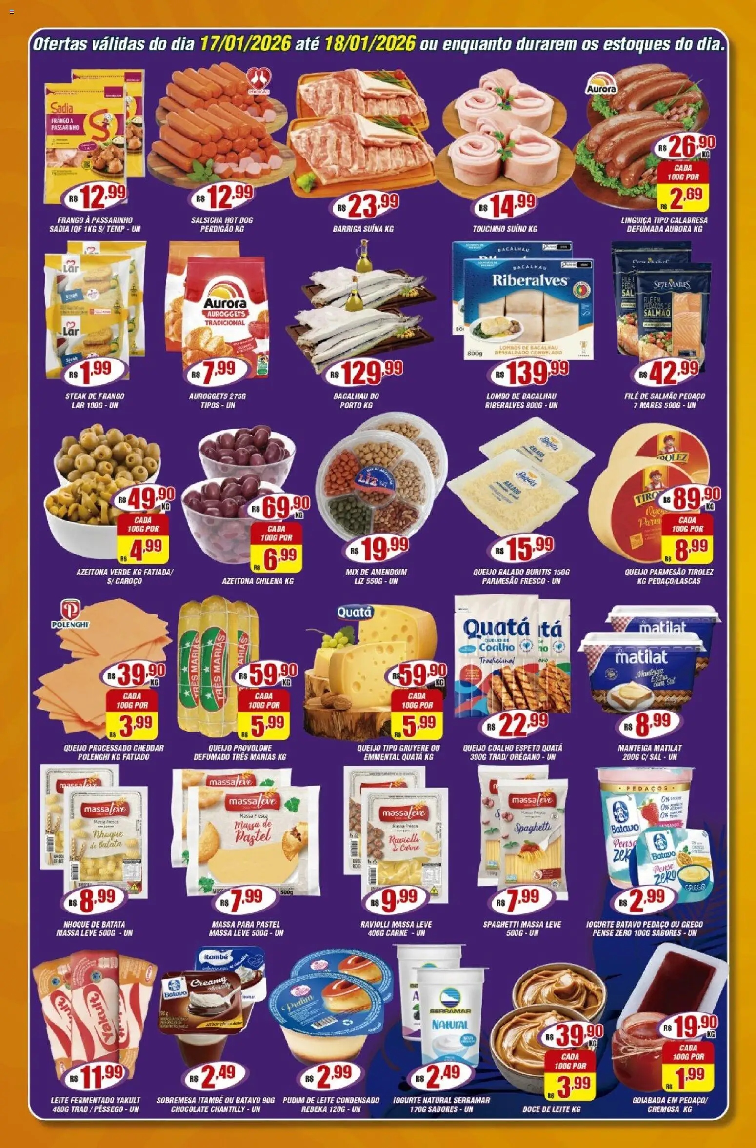 Violeta Supermercados Folheto - válido de 17.01.2026 | Página: 2 | Produtos: Amendoim, Lombo, Queijo parmesão, Leite condensado