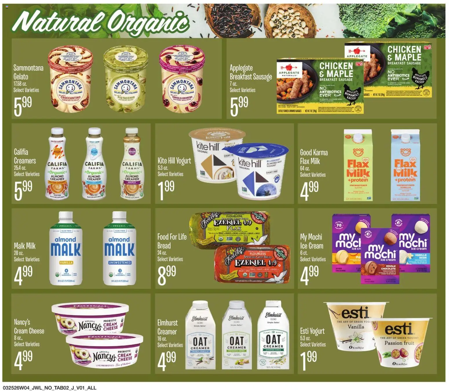 Jewel Osco Ad - valid from 25.03.2026 | Page: 2 | Products: Yogurt, Chocolate, Cream, Sausage