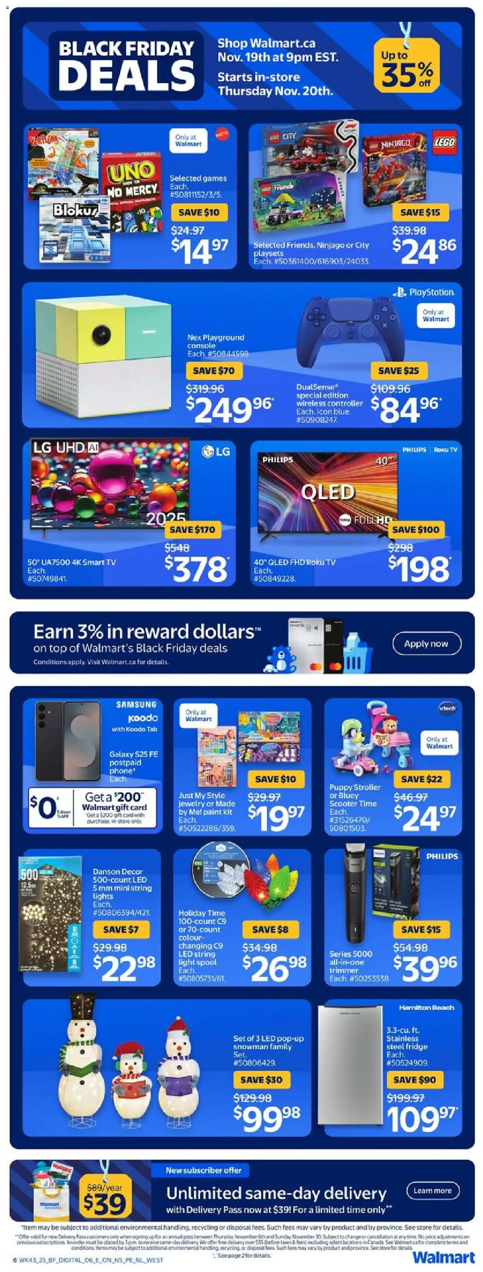 Walmart flyer valid from 19.11.2025 | Page: 2 | Products: Phone, Tv