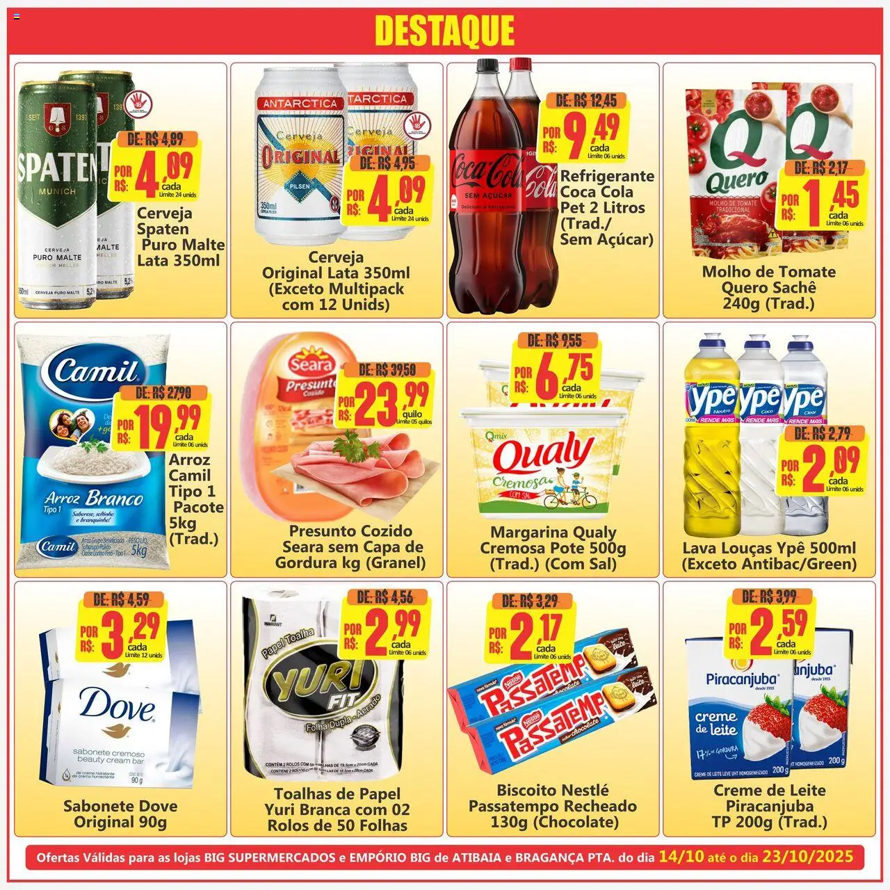 Big Supermercados Folheto - válido de 14.10.2025 | Página: 4 | Produtos: Cola, Sabonete, Creme de leite, Sal