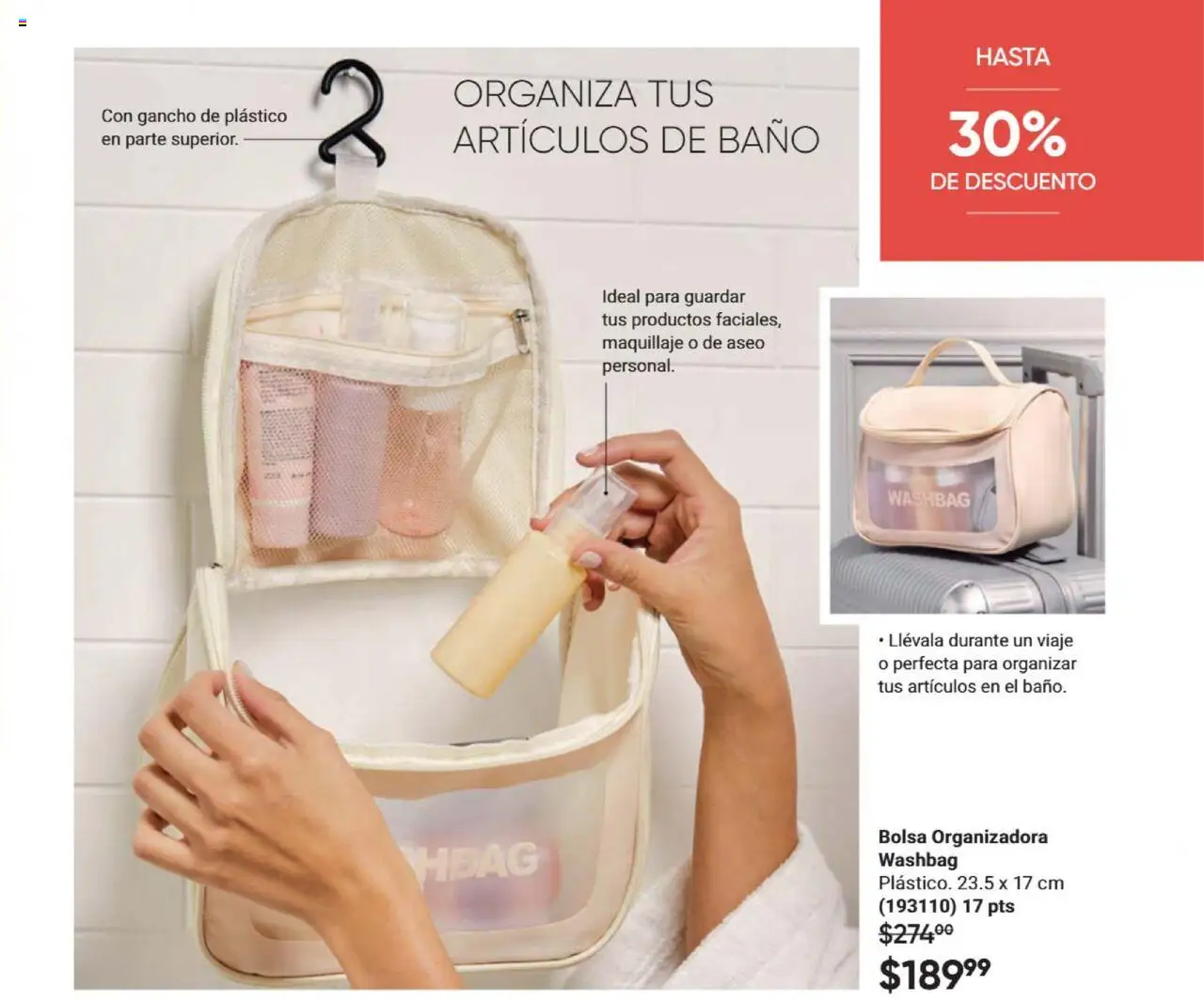 Nuevas ofertas de AVON válidas en toda la República Mexicana desde el 09.10.2025. ¡Encuentra las mejores ofertas en AVON - Casa & Estilo 16 2025! | Página: 143 | Productos: Bolsa, Baño, Maquillaje