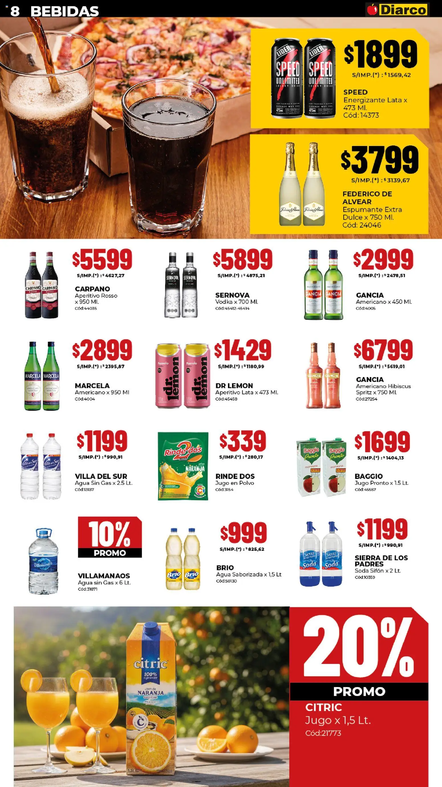 Diarco - Ofertas Interior │ válido desde el 27.10.2025 | Página: 8 | Productos: Vodka, Polvo, Soda, Sierra