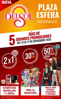 Vista previa de Del Sol y Woolworth catálogo Apertura Querétaro Esfera 1201, nuevo folleto de la tienda, válido en México a partir del 13.11.2025