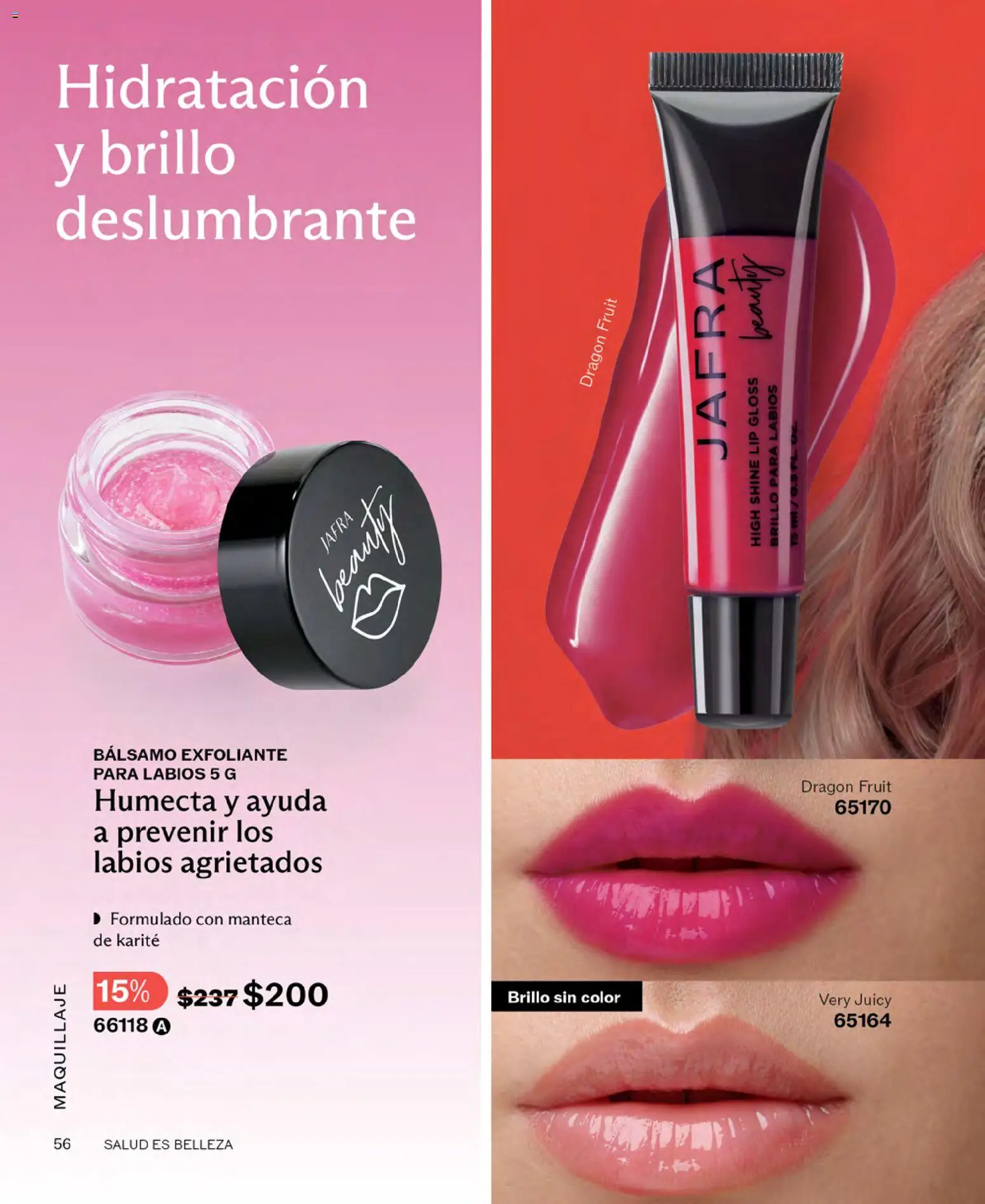 Nuevas ofertas de JAFRA válidas en toda la República Mexicana desde el 01.11.2025. ¡Encuentra las mejores ofertas en JAFRA catálogo! | Página: 56 | Productos: Brillo, Bálsamo, Maquillaje