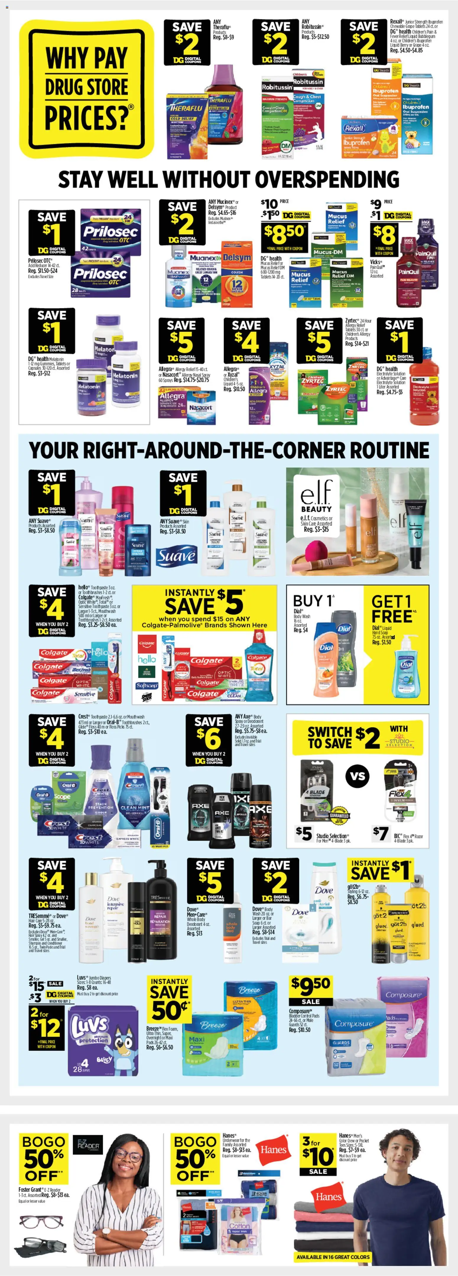 Dollar General Weekly Ad - TX - valid from 15.02.2026 | Page: 10 | Products: Shampoo, Hair spray, Body Wash, Underwear