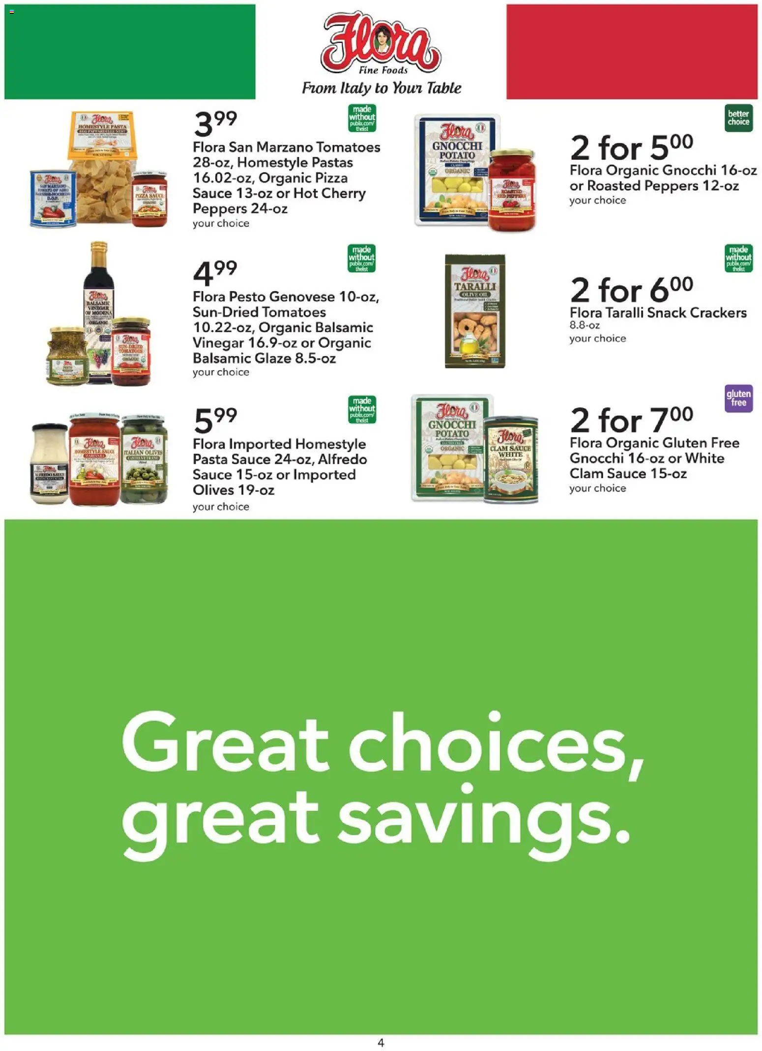 Publix Extra Savings - valid from 21.02.2026 | Page: 4 | Products: Peppers, Table, Pasta, Sauce