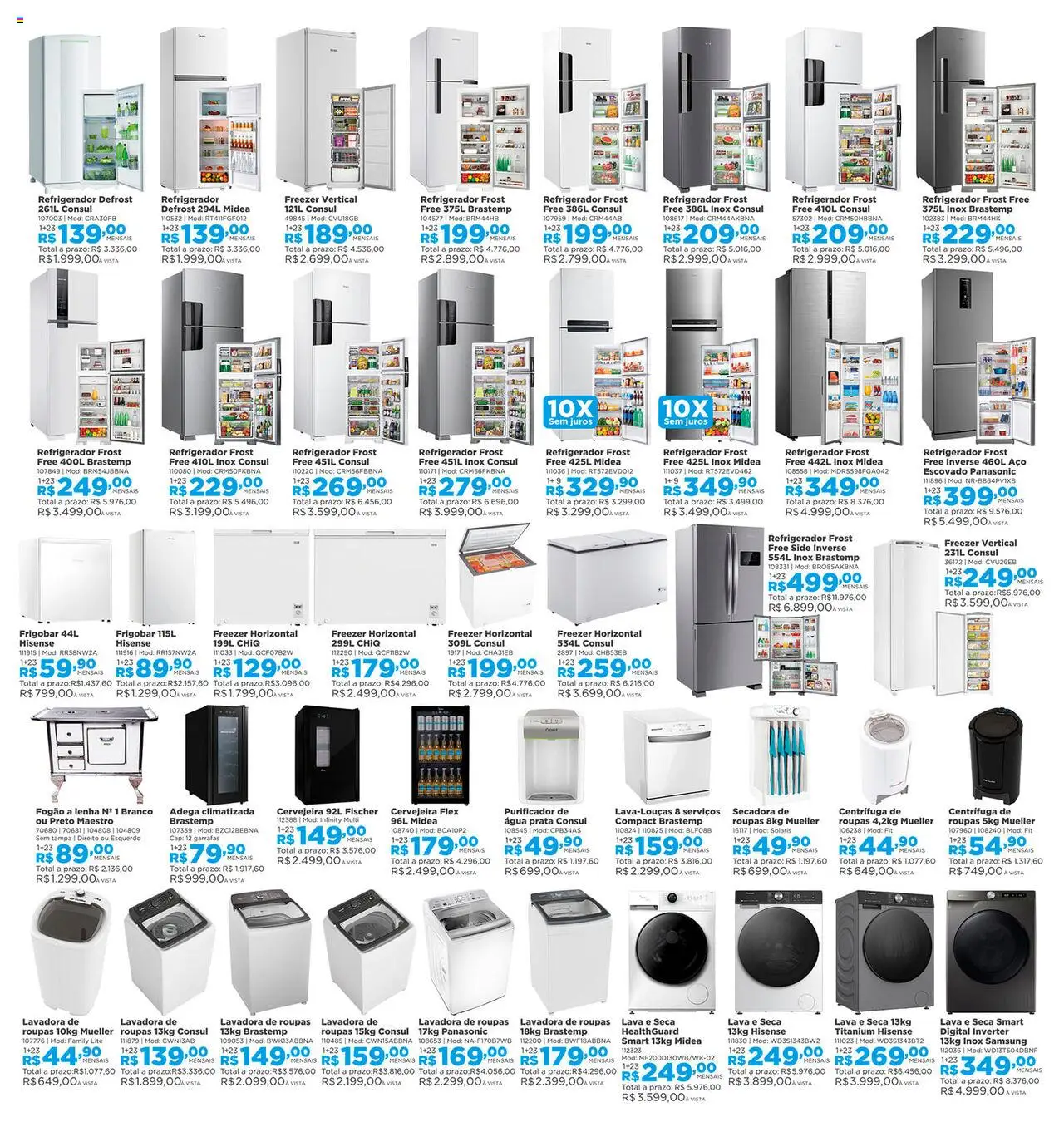 Lojas Solar Folheto - válido de 01.08.2025 | Página: 11 | Produtos: Refrigerador, Freezer, Purificador, Lavadora de roupas