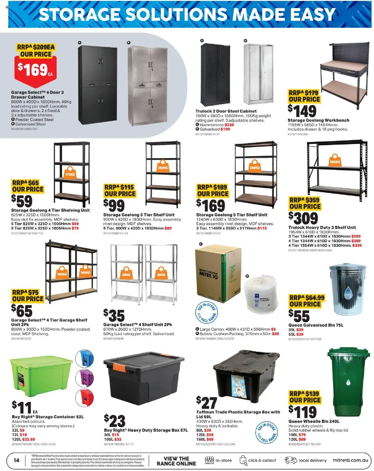Mitre 10 catalogue - valid from 28.05.2025 | Page: 14 | Products: Cabinet, Shelf, Box, Weight