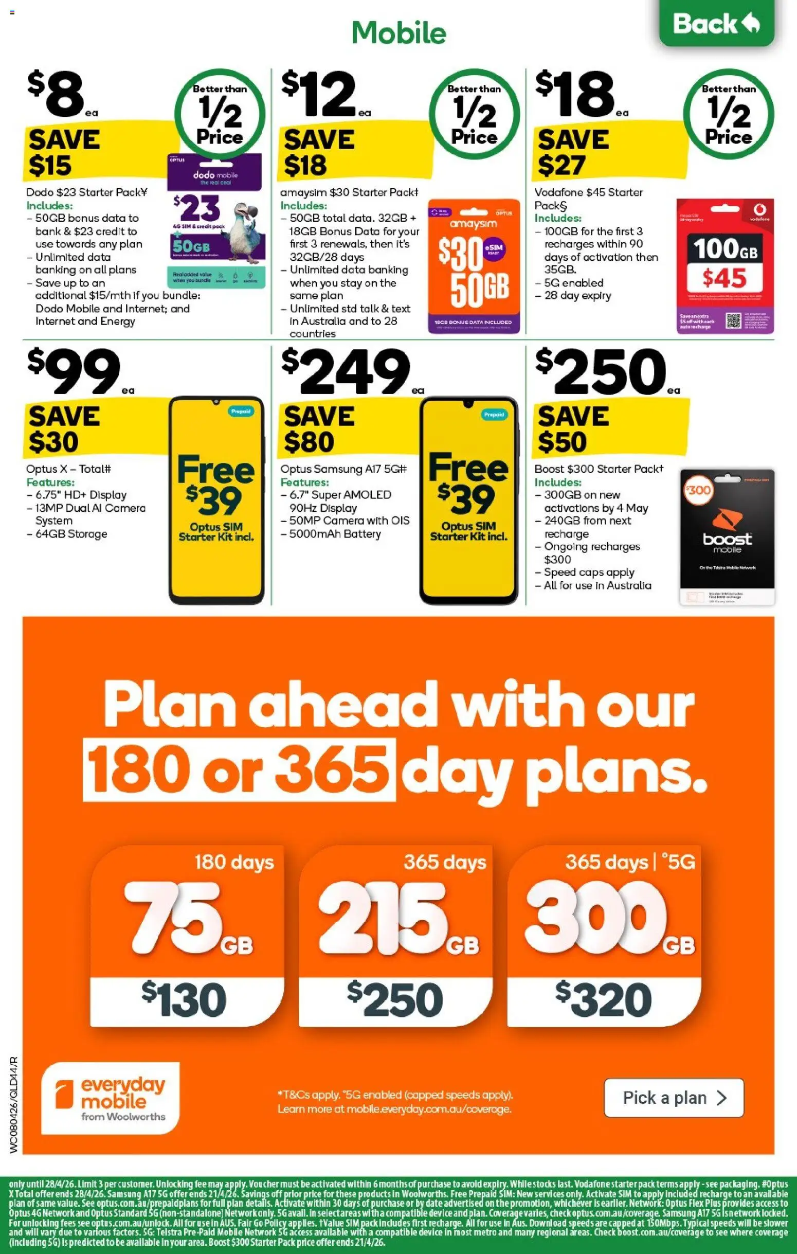 Woolworths catalogue - valid from 08.04.2026 | Page: 44 | Products: Battery, Date, Device, Mobile