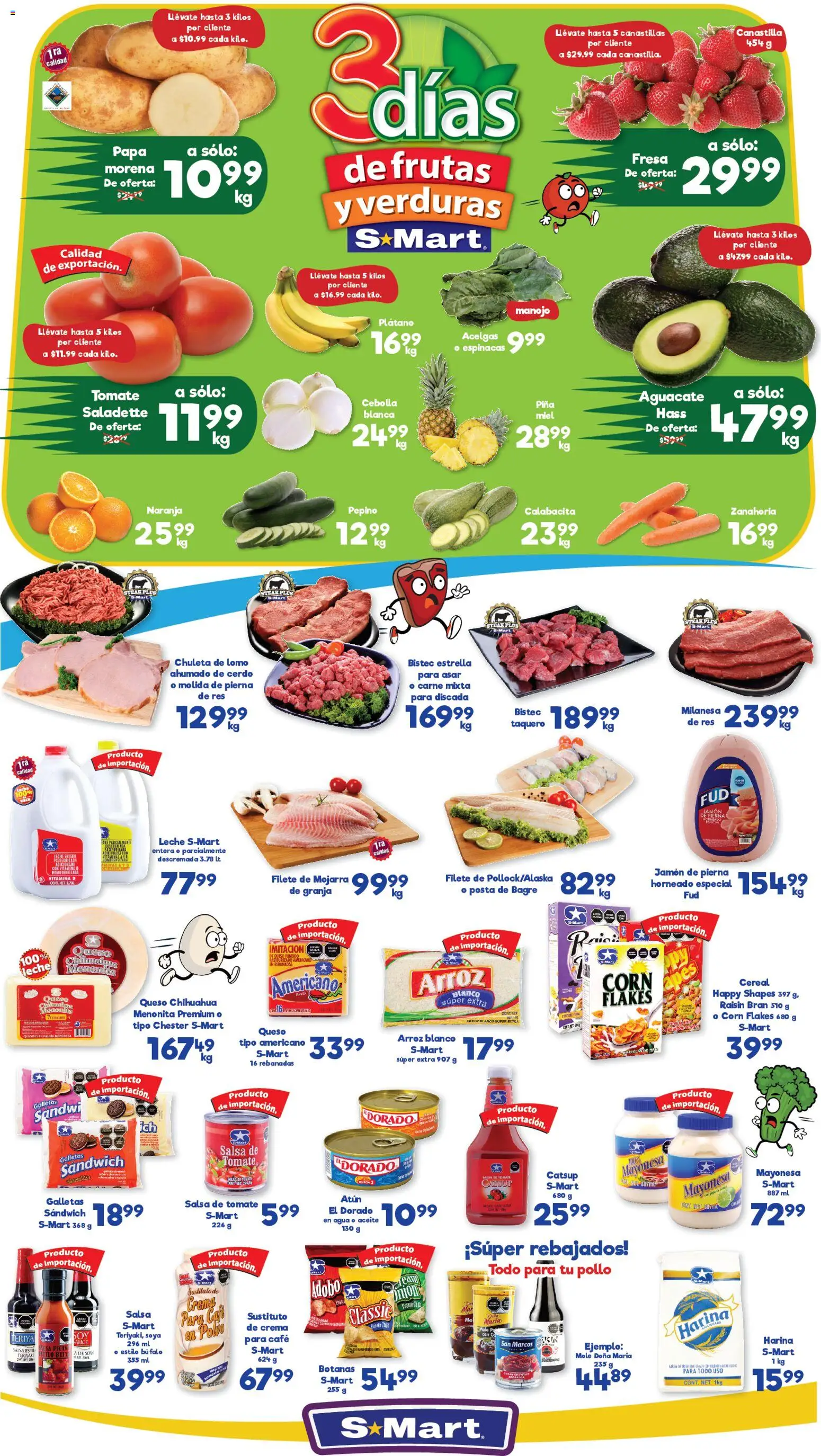 Nuevas ofertas de S-Mart válidas en toda la República Mexicana desde el 13.01.2026. ¡Encuentra las mejores ofertas en S-Mart folleto Matamoros! | Página: 1 | Productos: Atún, Aceite, Piña, Zanahoria