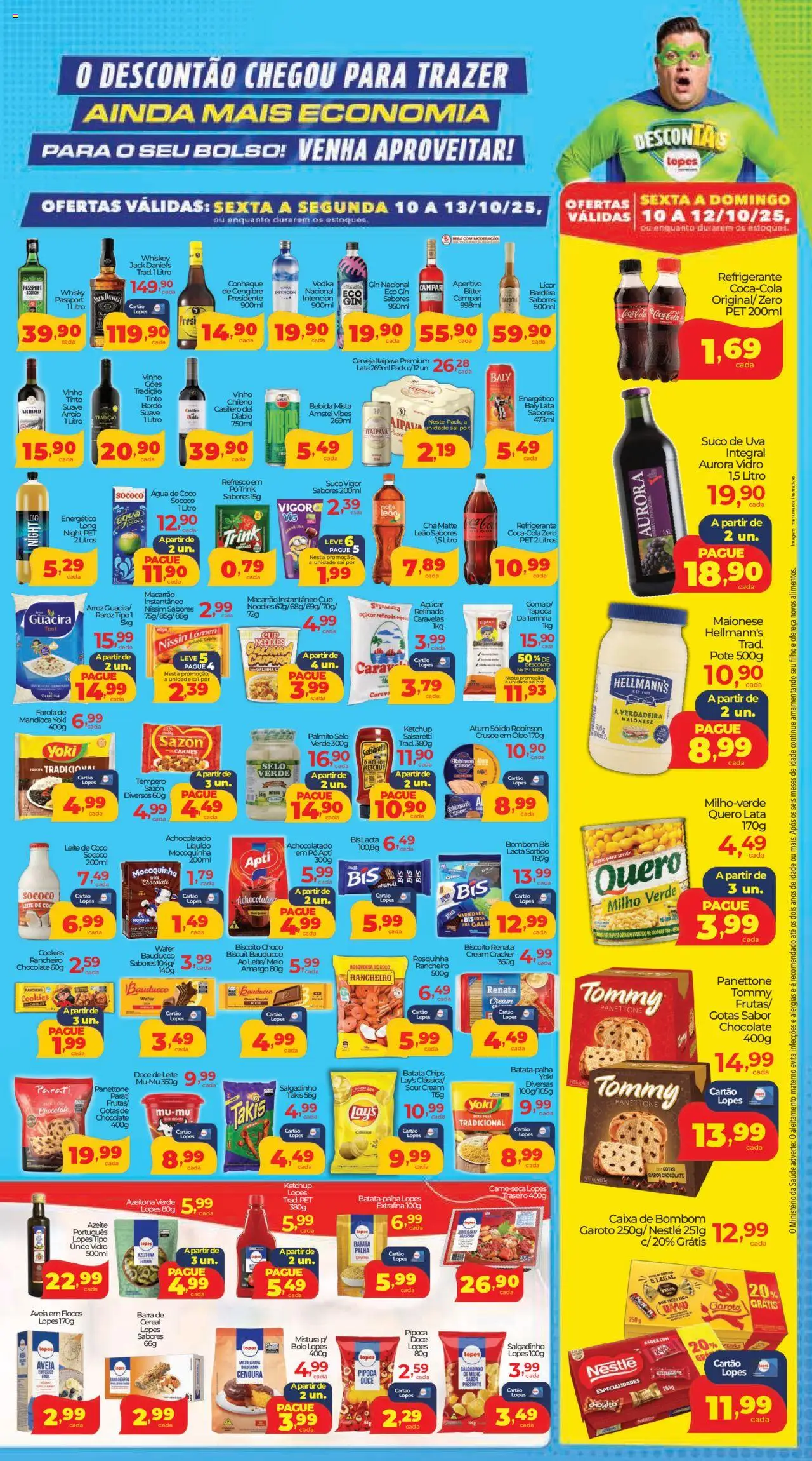 Lopes Supermercados Folheto - válido de 10.10.2025 | Página: 3 | Produtos: Tapioca, Cerveja, Vodka, Cera