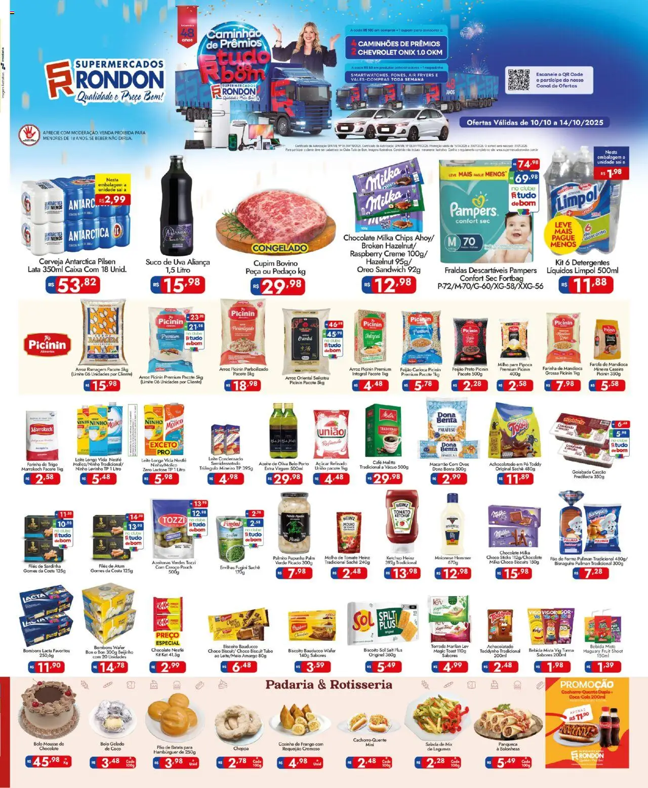 Supermercados Rondon Folheto - válido de 10.10.2025 | Página: 1 | Produtos: Pupunha, Azeitonas, Palmito, Molho de tomate