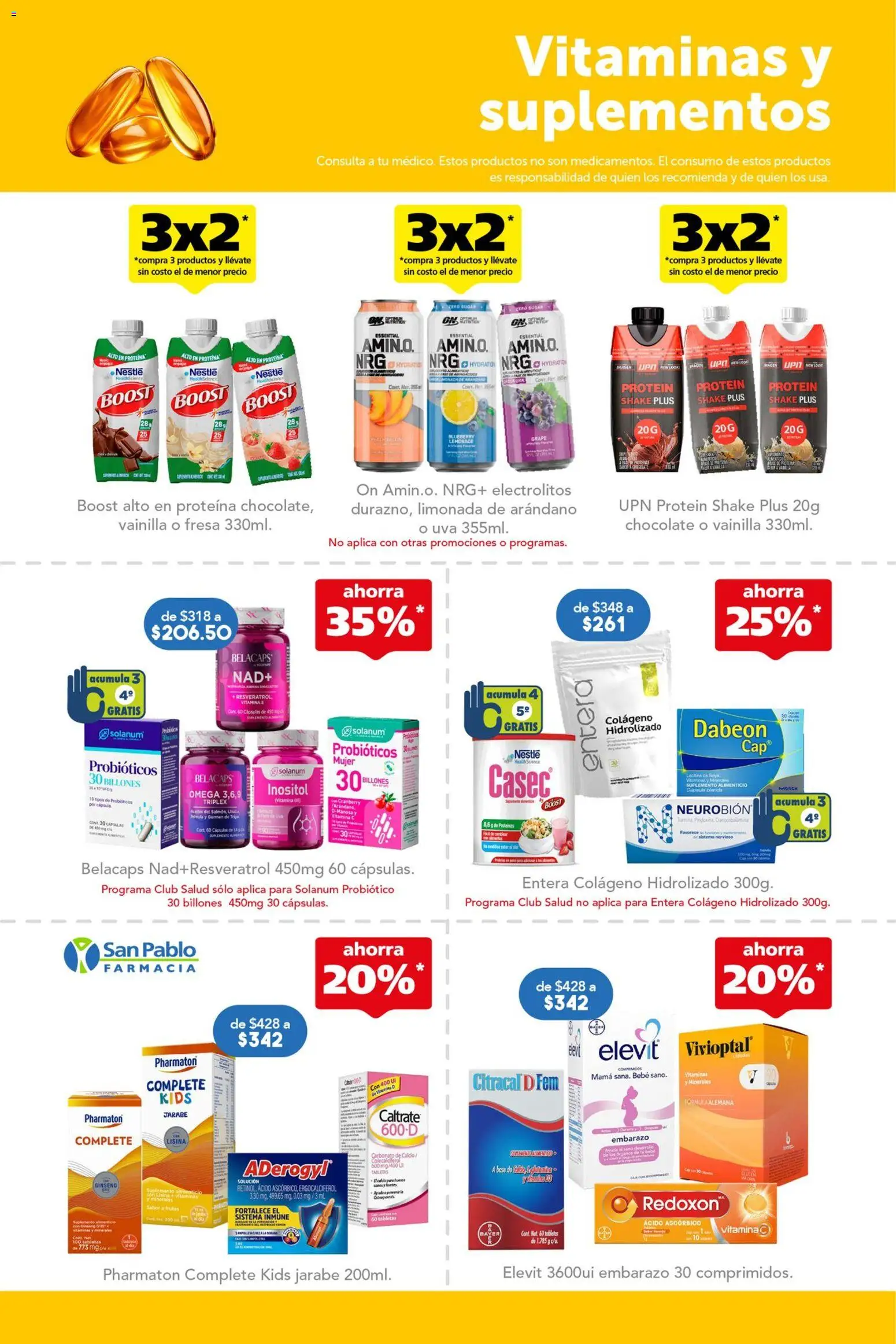 Nuevas ofertas de Farmacia San Pablo válidas en toda la República Mexicana desde el 22.03.2026. ¡Encuentra las mejores ofertas en Farmacia San Pablo catálogo! | Página: 7 | Productos: Fresa, Chocolate, Uva, Vitaminas