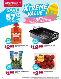 Preview of Grocery Outlet weekly ads valid from 25.03.2026 | Page: 2 | Products: Broccoli, Wine, Strawberries, Pc