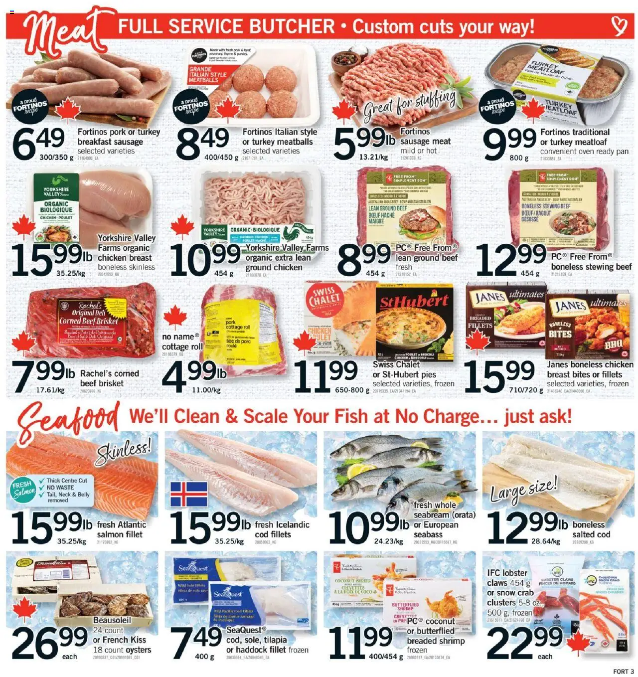 Fortinos flyer valid from 25.09.2025 | Page: 4 | Products: Beef, Turkey, Oven, Chicken