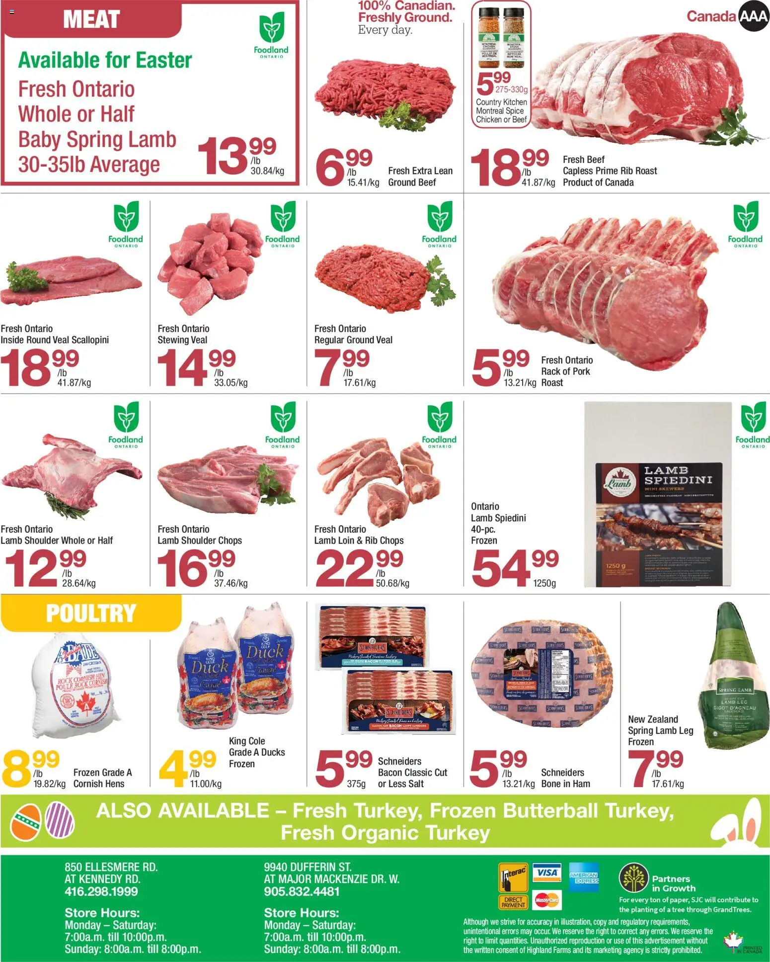 Highland Farms flyer valid from 26.03.2026 | Page: 8 | Products: Beef, Turkey, Chicken, Pork