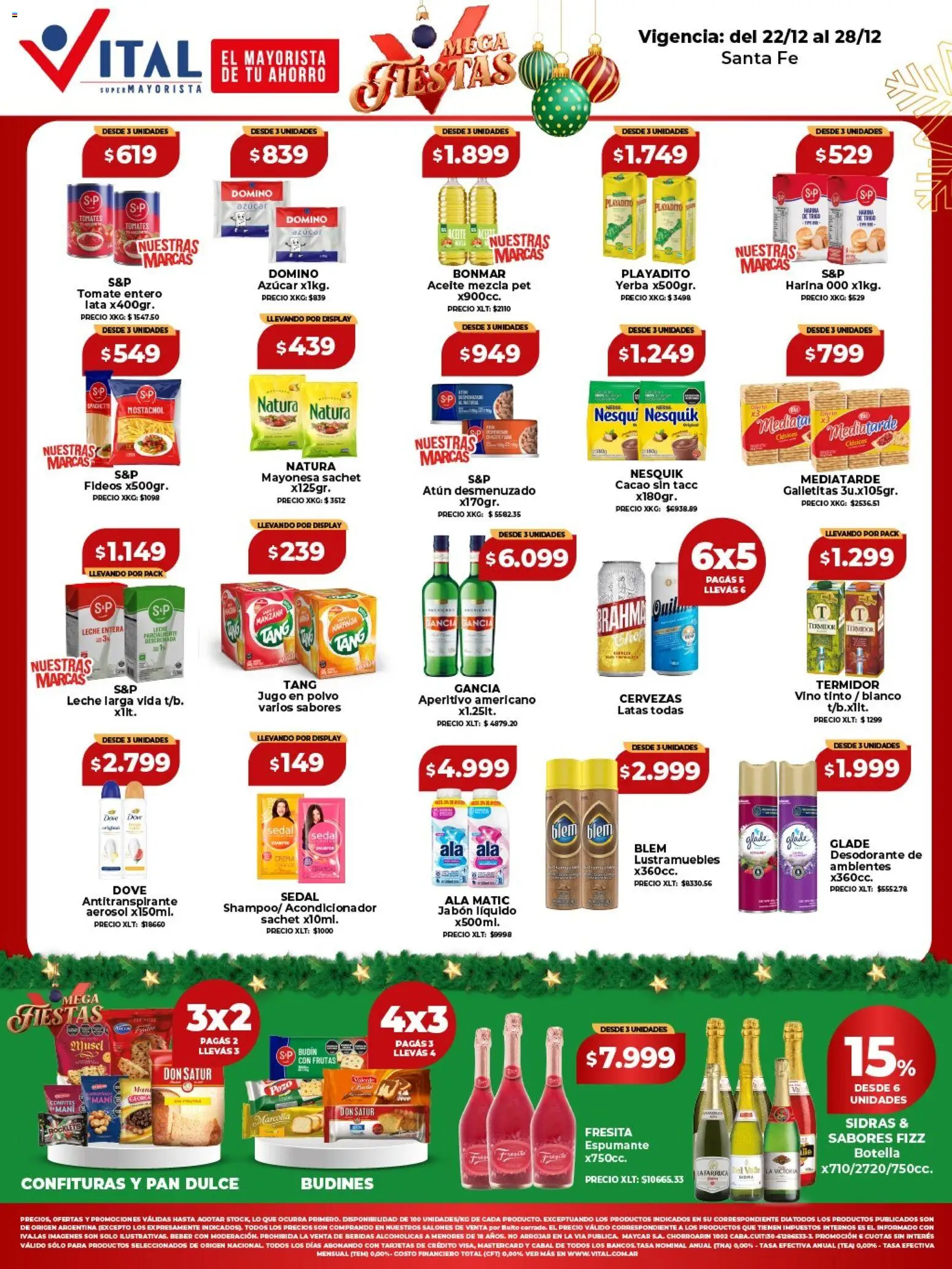 Vital - Ofertas - Santa Fe │ válido desde el 22.12.2025 | Página: 1 | Productos: Jabón líquido, Pan, Vino, Fideos