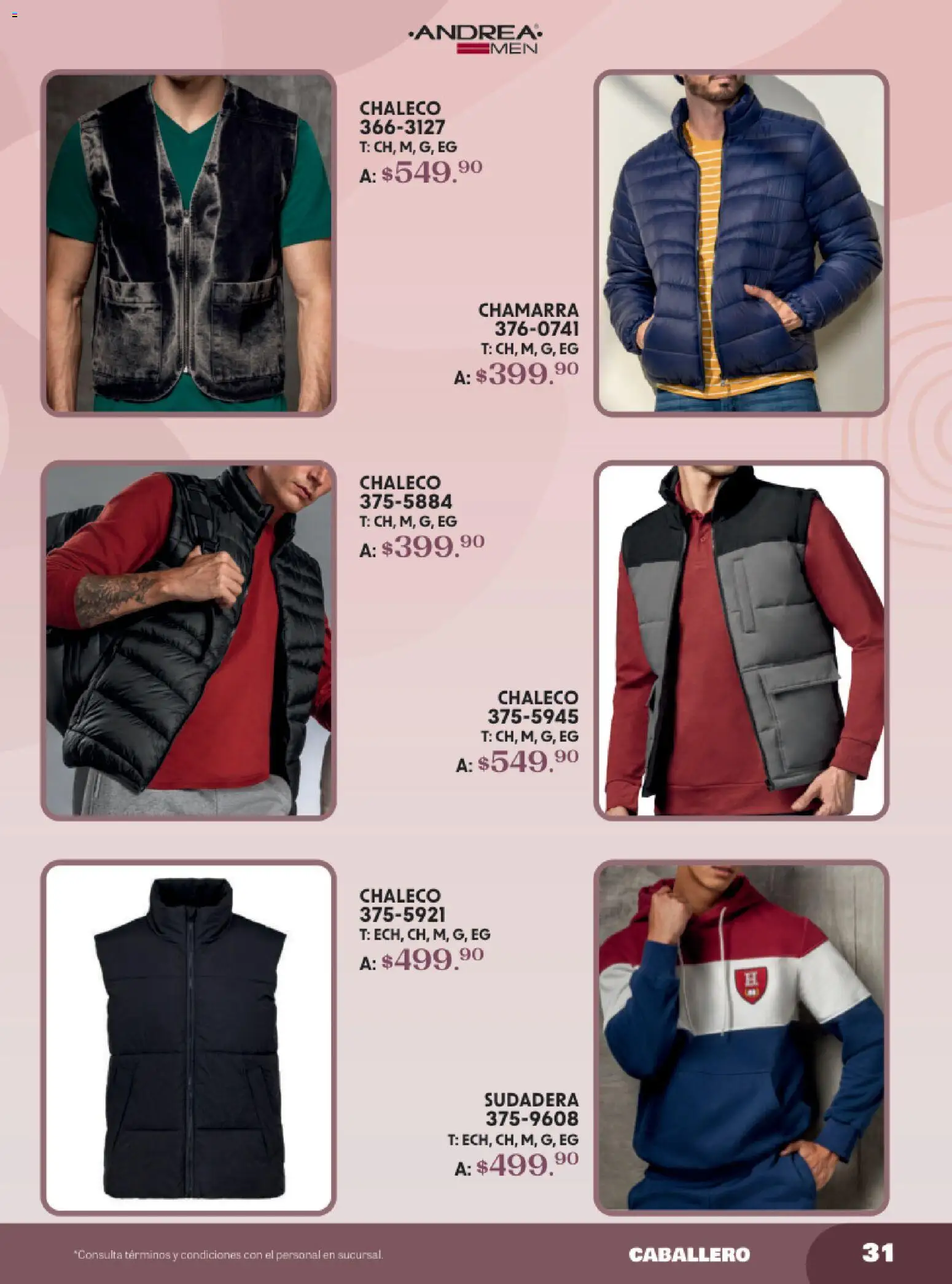 Nuevas ofertas de Andrea válidas en toda la República Mexicana desde el 19.10.2025. ¡Encuentra las mejores ofertas en Andrea catálogo Lo Más Abrigador! | Página: 31 | Productos: Chaleco, Chamarra, Sudadera