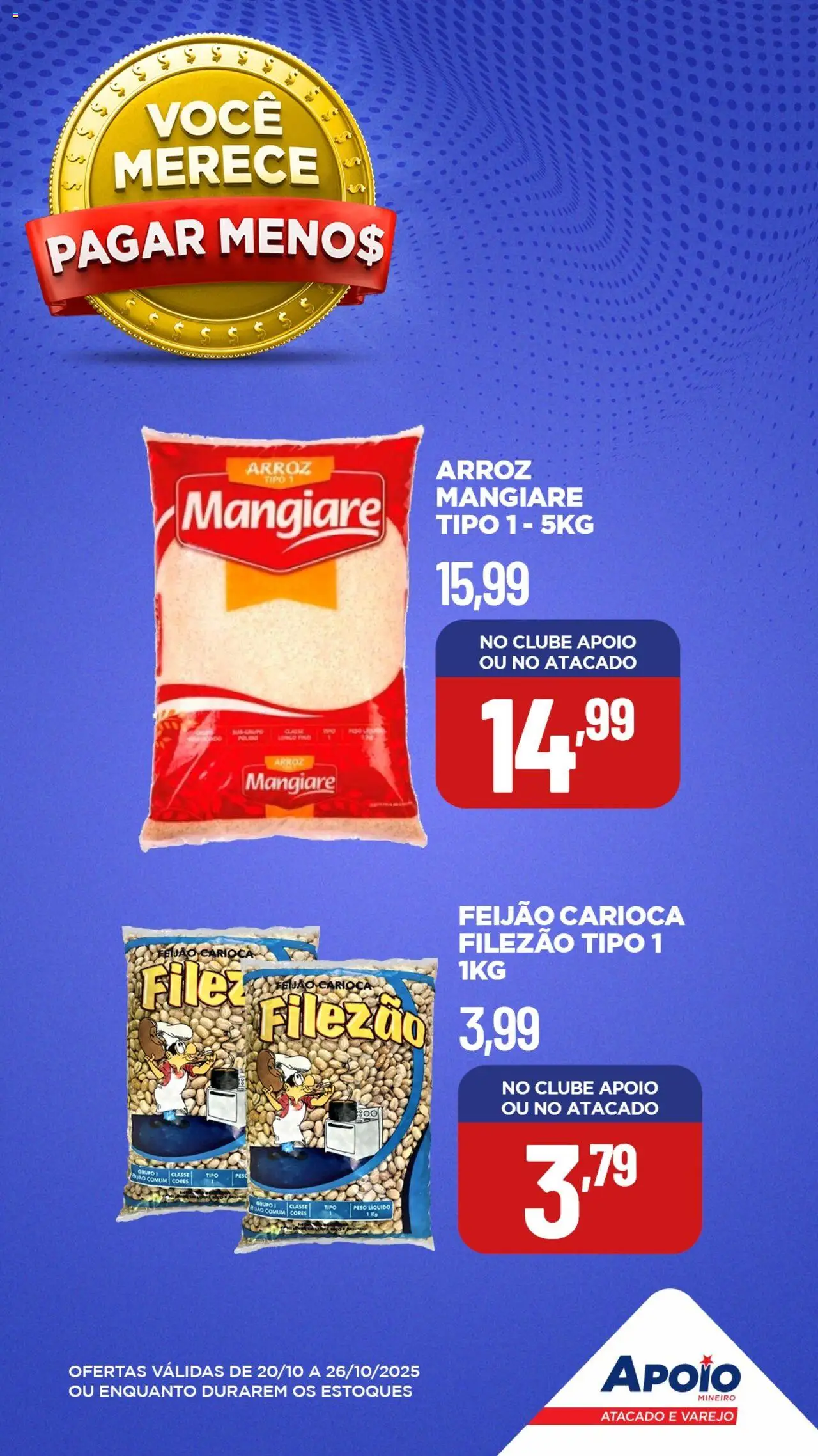 Apoio Mineiro Folheto - válido de 20.10.2025 | Página: 9 | Produtos: Feijão, Arroz