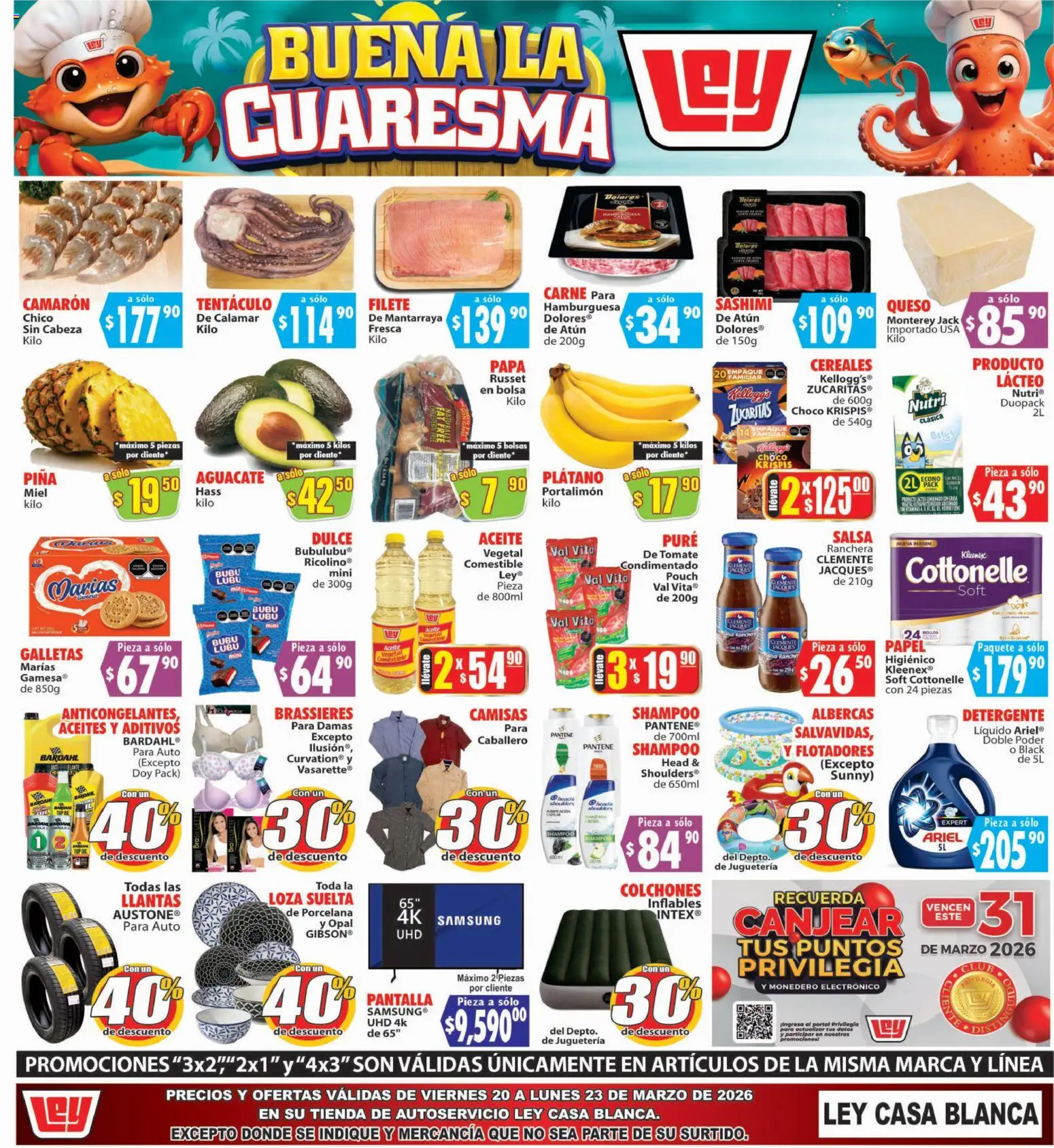 Nuevas ofertas de Casa Ley válidas en toda la República Mexicana desde el 20.03.2026. ¡Encuentra las mejores ofertas en Casa Ley folleto Autoservicio Casa Blanca! | Página: 2 | Productos: Tomate, Manzana, Aguacate, Cereales