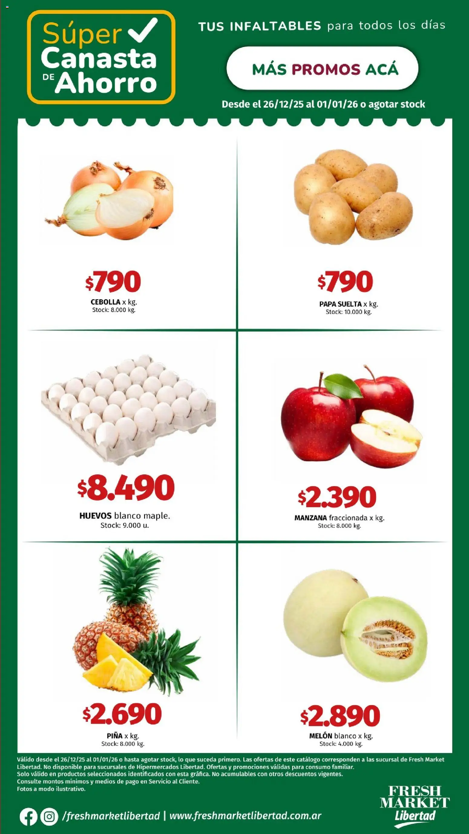 Hipermercado Libertad - CANASTA  │ válido desde el 26.12.2025 | Página: 4 | Productos: Cebolla, Papa, Manzana, Canasta