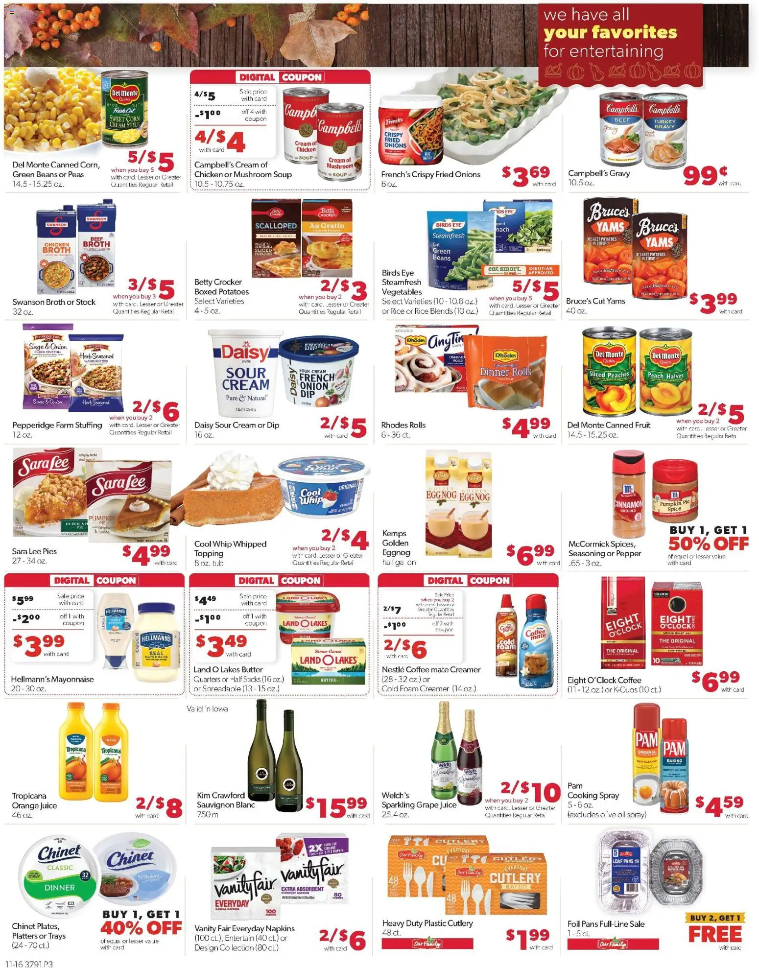 Family Fare Weekly Ad - IA - valid from 16.11.2025 | Page: 4 | Products: Peaches, Oil, Coffee, Cream