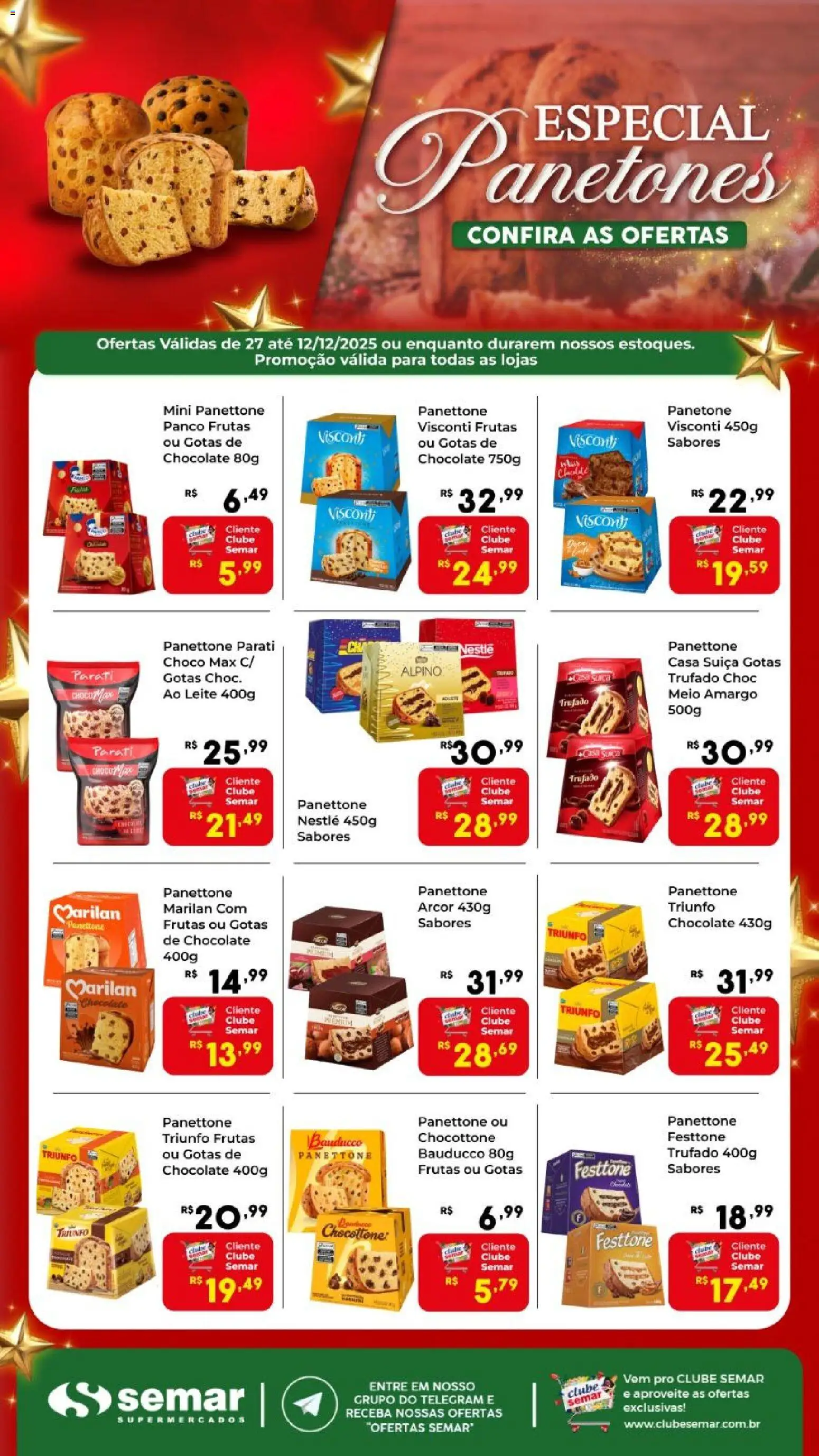 Semar Supermercado Folheto - válido de 27.11.2025 | Página: 2 | Produtos: Panettone, Leite, Chocolate, Panetone