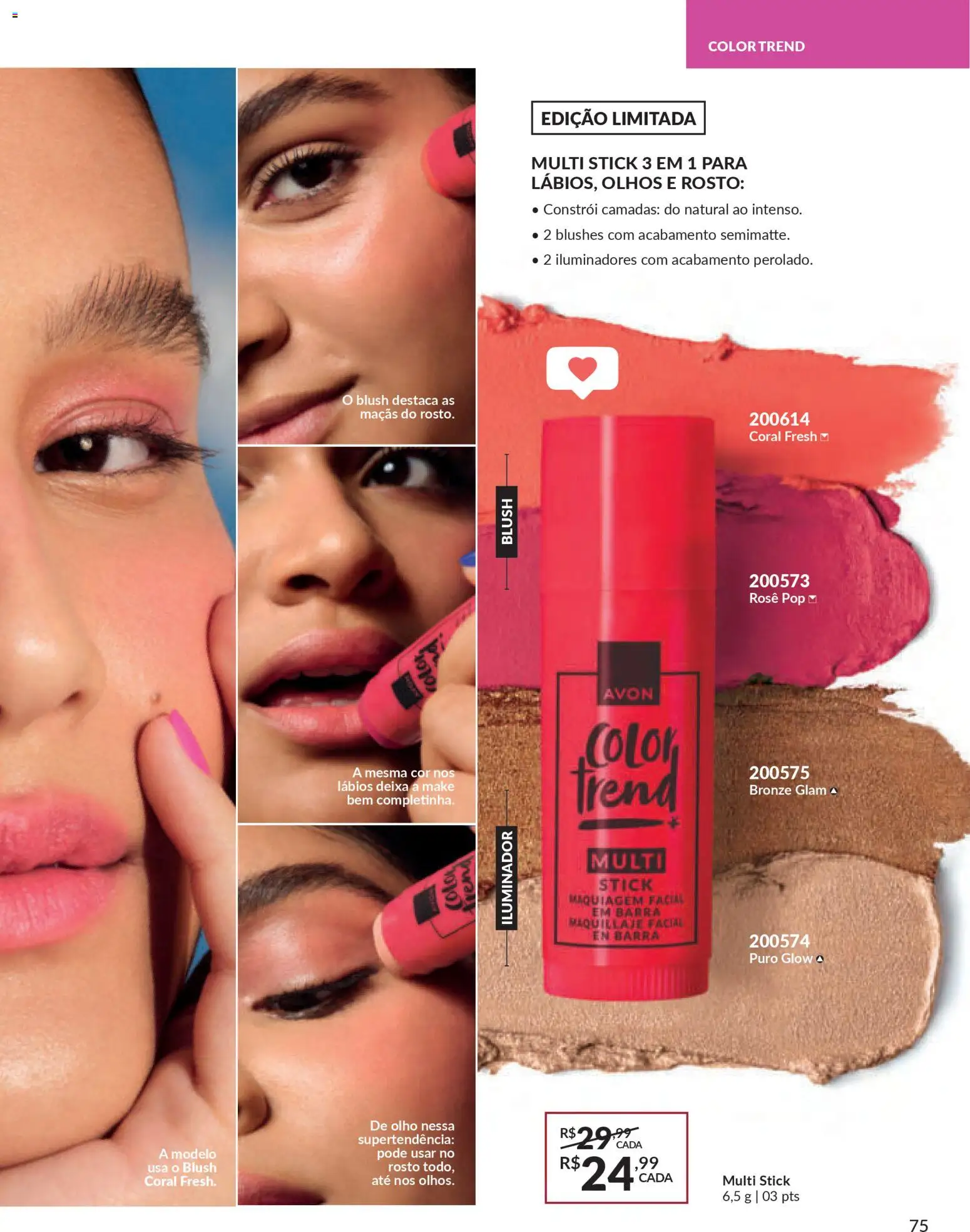Avon Folheto - válido de 18.02.2026 | Página: 75 | Produtos: Maquiagem, Blush, Maçãs, Iluminador