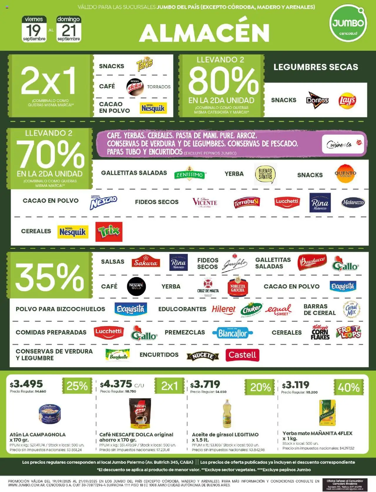Jumbo - Ofertas | Neuquén │ válido desde el 19.09.2025 | Página: 3 | Productos: Teléfono, Yerba, Atún, Pasta