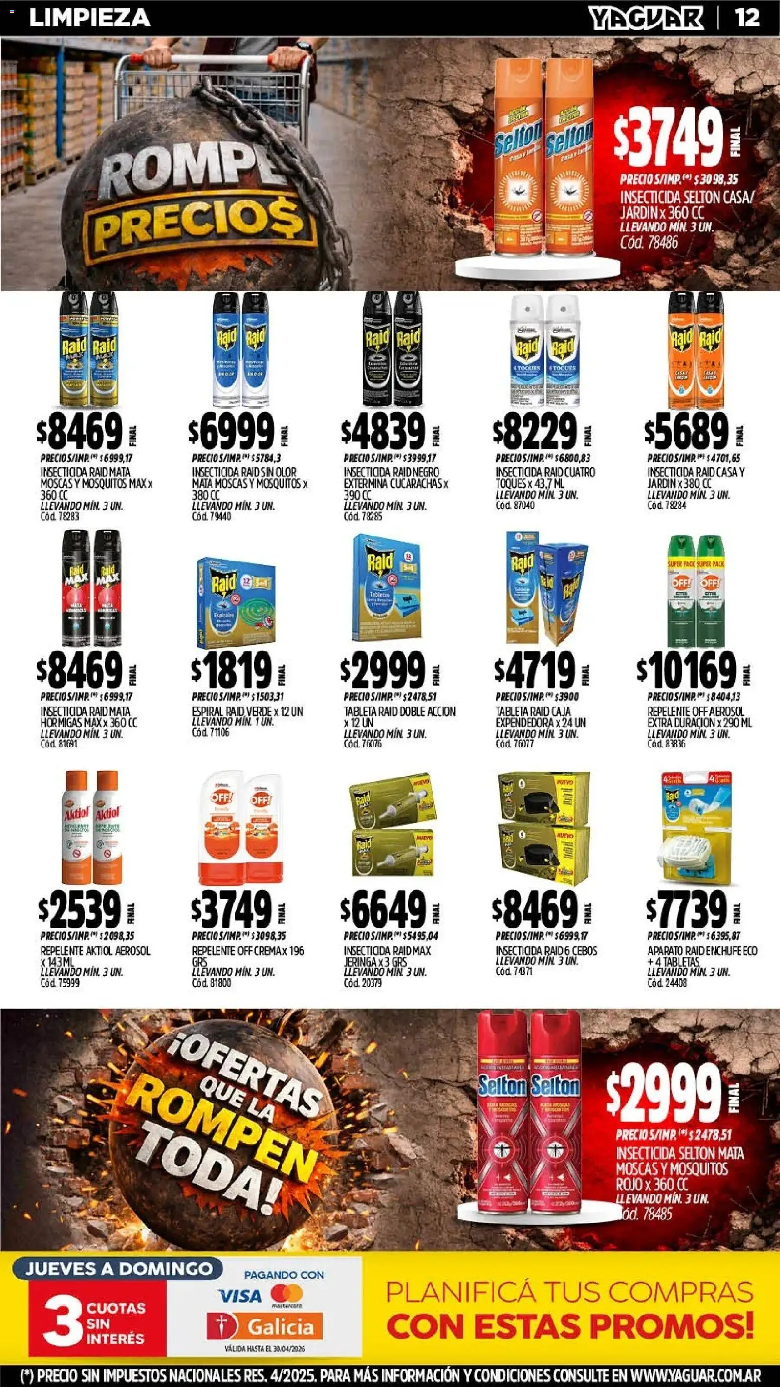 Yaguar - Oferta Semanal Mendoza │ válido desde el 20.04.2026 | Página: 12 | Productos: Mata moscas, Repelente, Enchufe, Caja