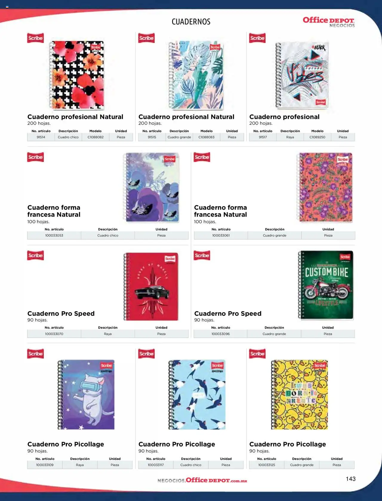Nuevas ofertas de Office Depot válidas en toda la República Mexicana desde el 09.01.2025. ¡Encuentra las mejores ofertas en Office Depot catálogo 2025! | Página: 145 | Productos: Cuadro, Cuaderno