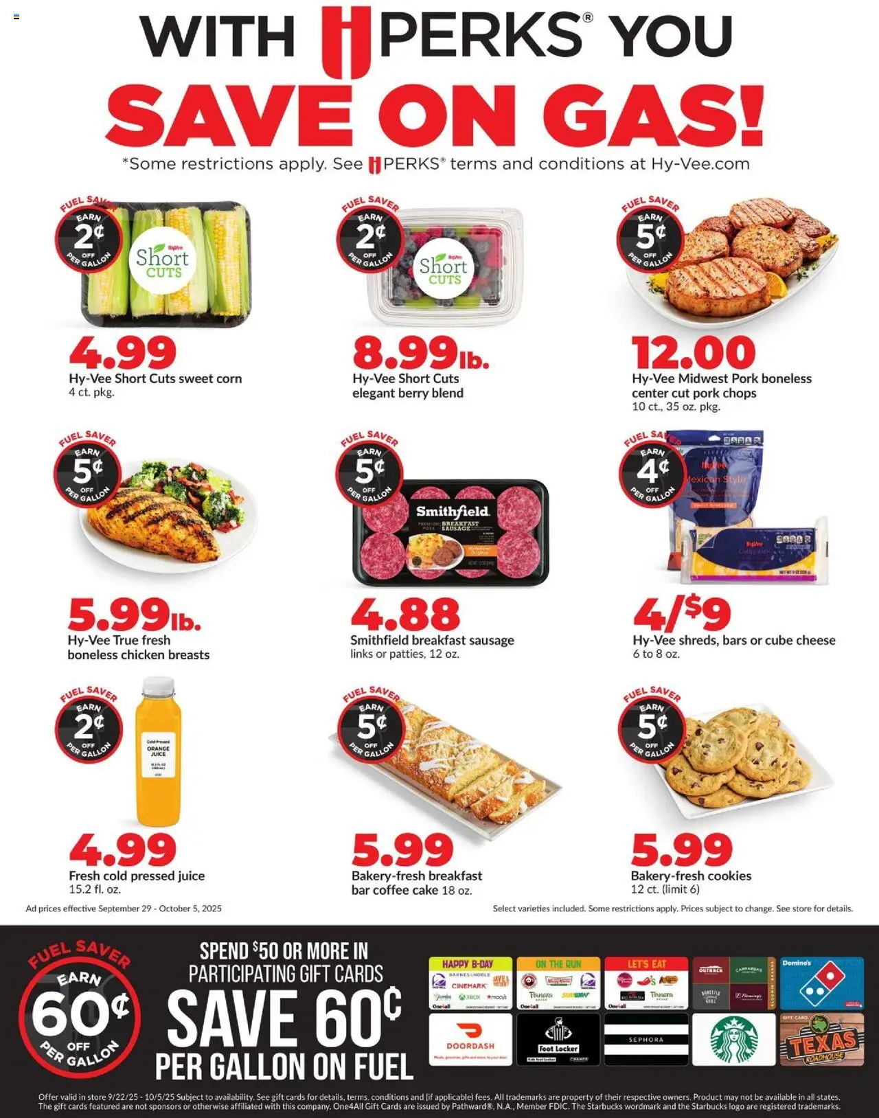 HyVee Weekly Ad - valid from 29.09.2025 | Page: 7 | Products: Cheese, Coffee, Pork, Sausage