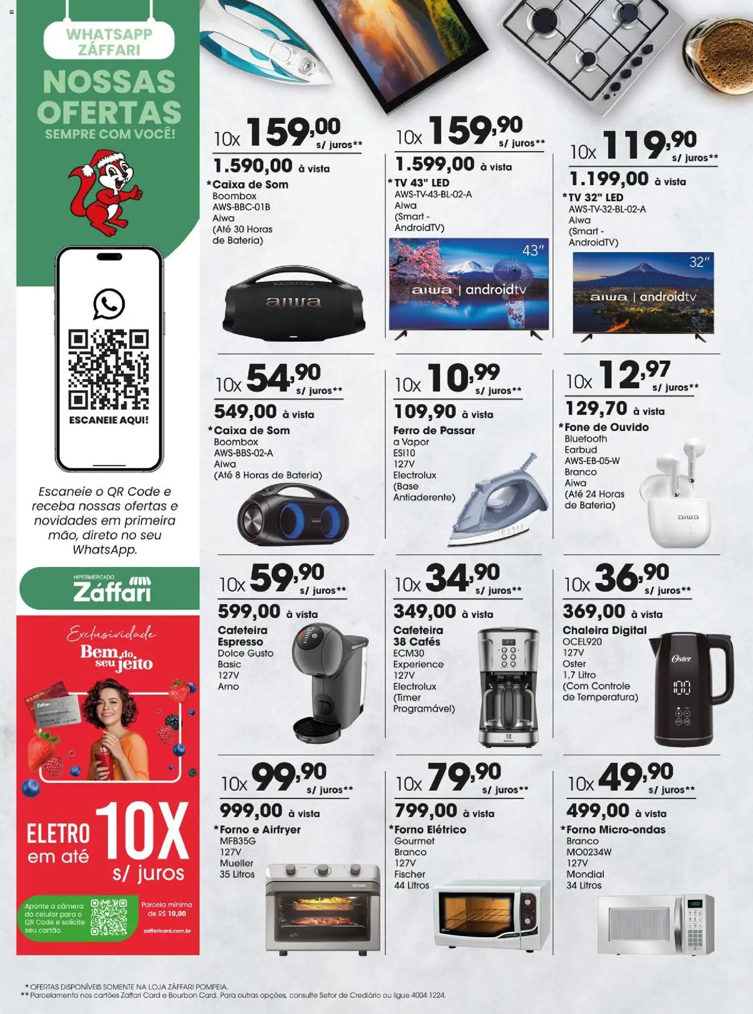 Zaffari Folheto - válido de 02.12.2025 | Página: 22 | Produtos: Chaleira, Tv, Base, Câmera
