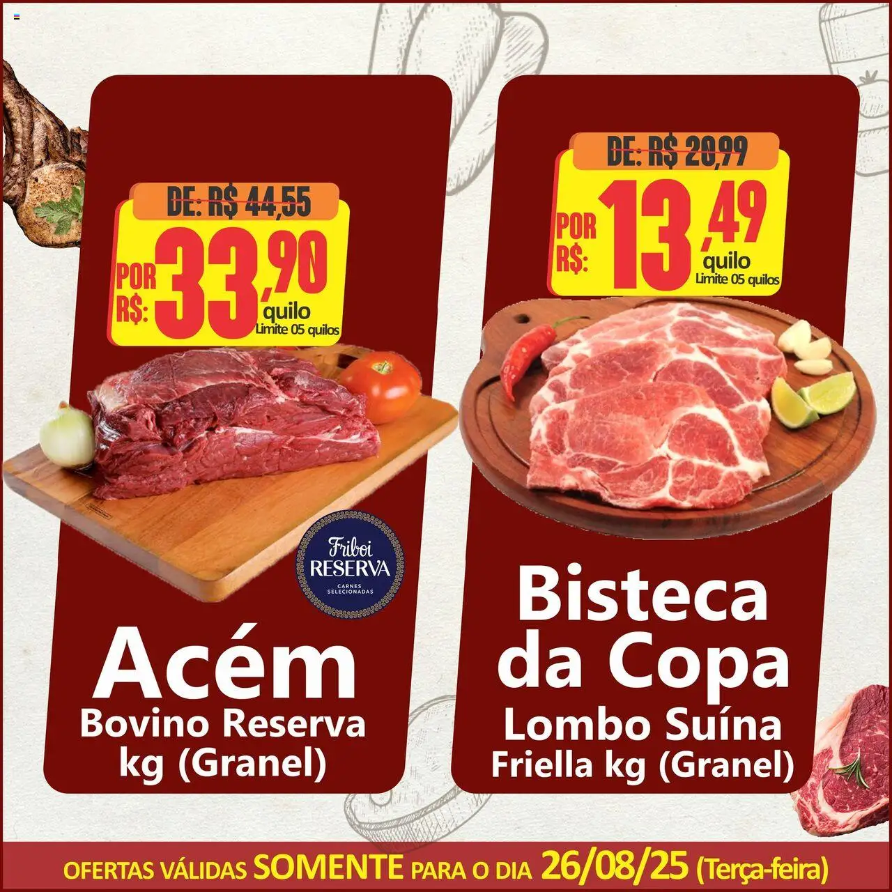 Big Supermercados Folheto - válido de 26.08.2025 | Página: 2 | Produtos: Acém, Lombo, Copa