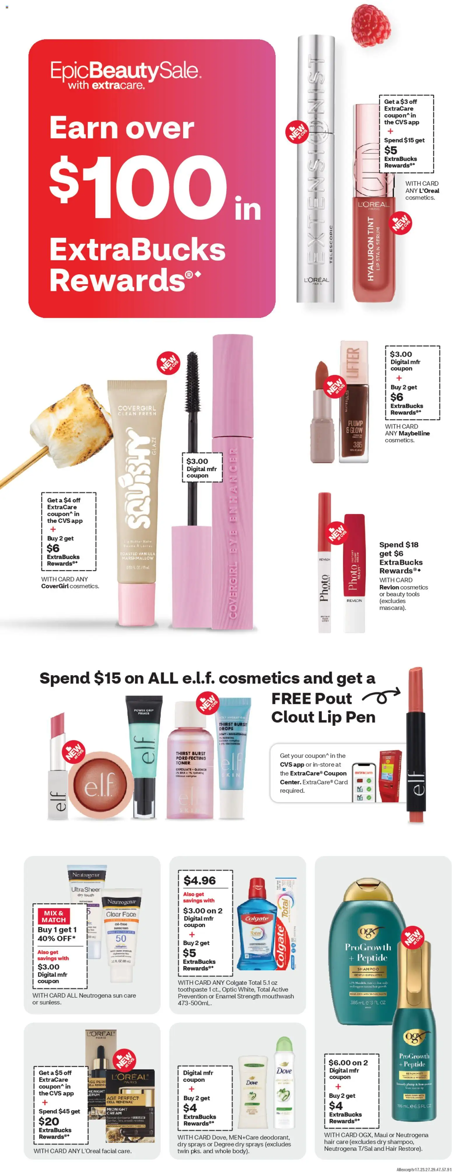 CVS Pharmacy Weekly Ad - NM - valid from 15.03.2026 | Page: 3 | Products: Lip Stain, Shampoo, Cream, Toner